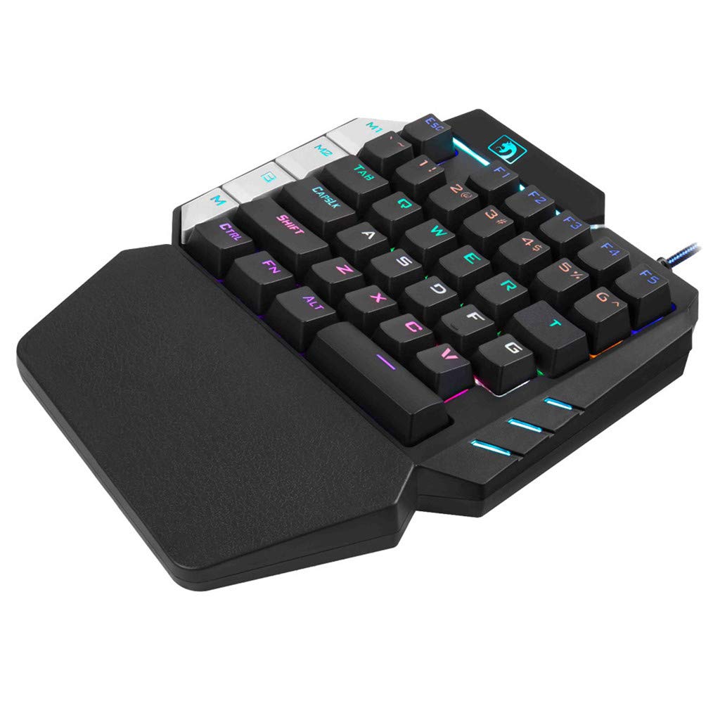 Single Hand USB Wired Mechanical Gaming Keyboard - 35 Keys for LOL & PC Games | Perfect for MOBA Gamers & Compact Gaming Setups