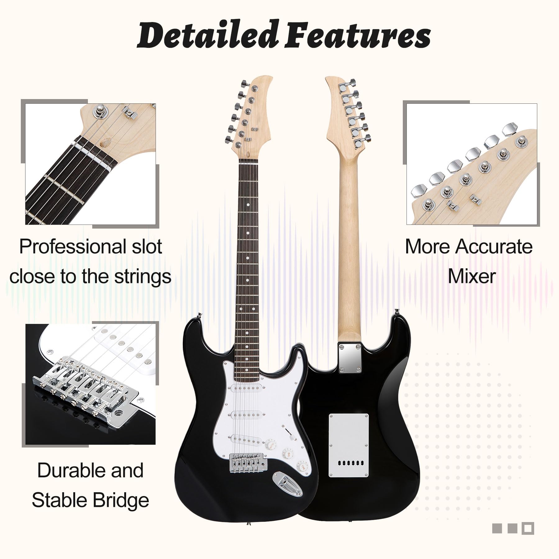 **39-Inch Full Size Electric Guitar Starter Kit with Adjustable Strap, 10W Amp, Gig Bag & Strings – Perfect for Beginners, Kids & Teens – Ideal for Practice, Performances & Home Learning (Black)**