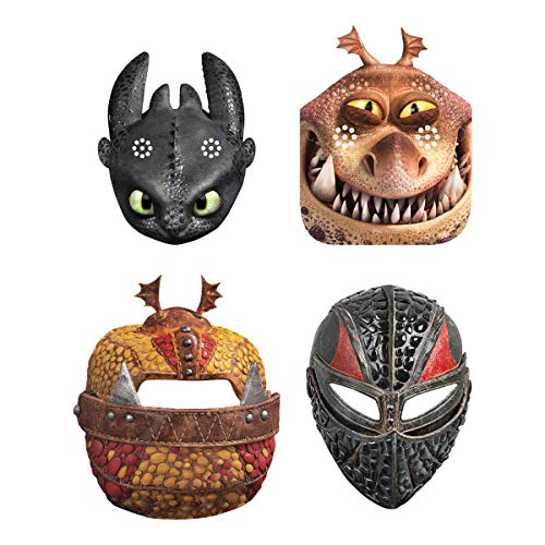 How to Train Your Dragon Birthday Party Supplies Set - 8 Dessert Plates, 8 Lunch Plates, 16 Napkins, Table Cover, Banner, 8 Masks & Stickers - Perfect for Kids' Themed Birthday Decorations & Celebrations