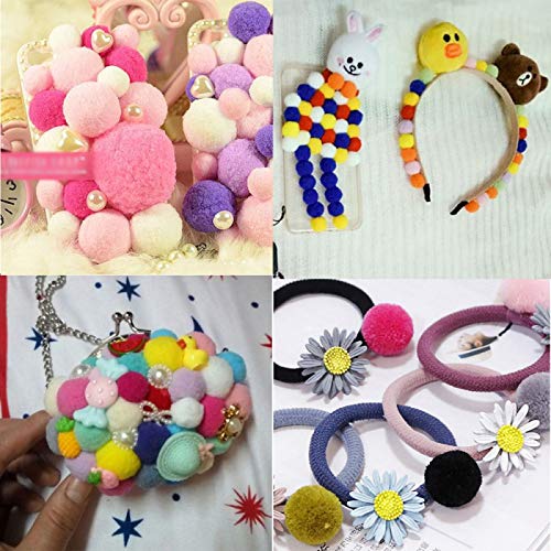 Dalab Mini Fluffy 8mm White Pom Poms - Soft Round DIY Craft Pompoms for Sewing, Kids Toys, Home Decor, Gift Wrapping & Party Supplies (20g, 16-Pack)