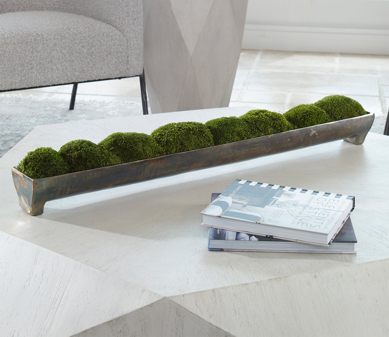 Uttermost Canal Moss Centerpiece - Elegant Decorative Bowl for Home & Office | Perfect for Dining Table, Coffee Table, and Shelf Decor