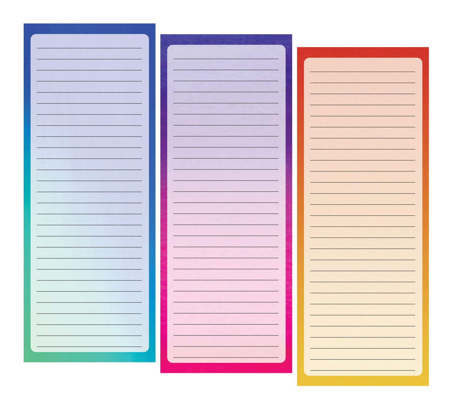 Magnetic Notepad for Refrigerator - 3-Pack Full Magnet Back Writing Pads for Grocery, Shopping & To-Do Lists | 60 Sheets, 9.5