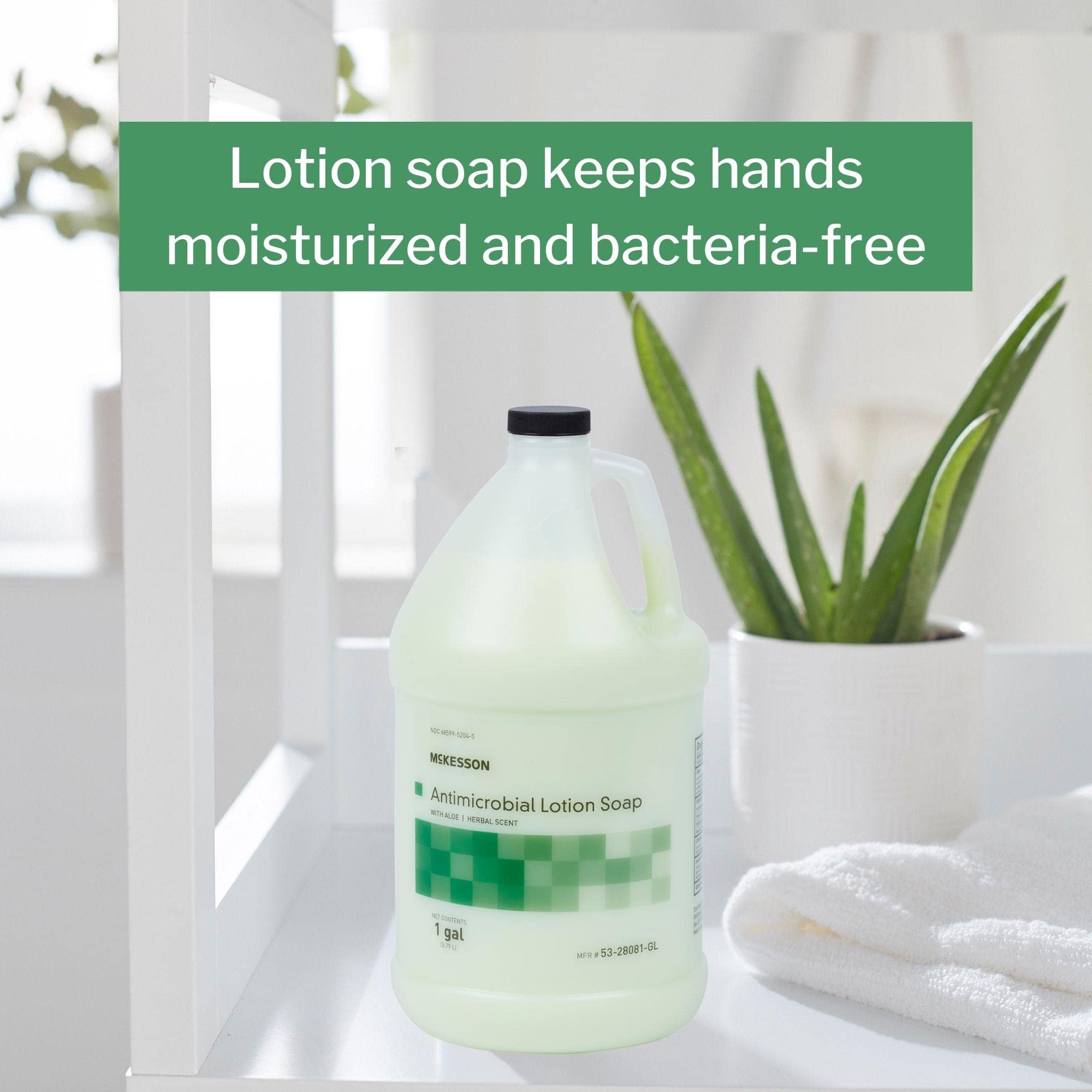 McKesson Antimicrobial Hand Soap with Aloe Vera - 1 Gallon Refill Bottle | Herbal Scent | Moisturizing & Medical-Grade Formula | Ideal for Hospitals, Clinics & Home Use | Keeps Hands Clean & Soft