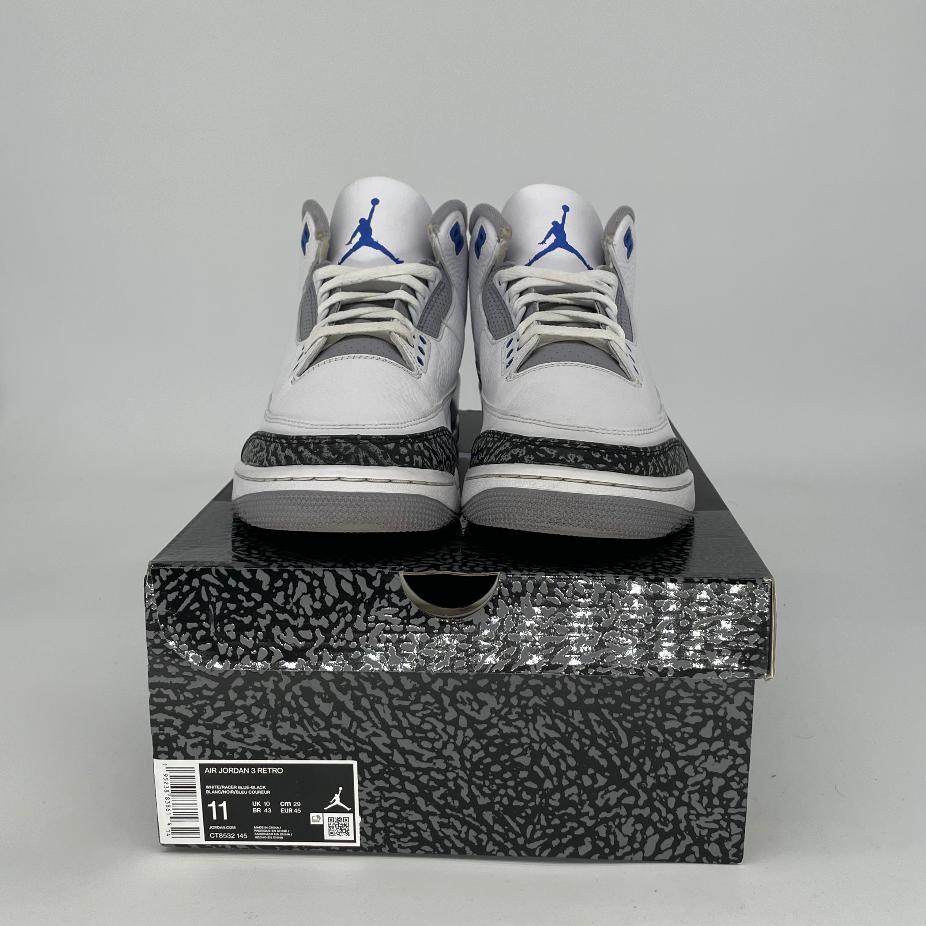 AIR JORDAN 3 RACER BLUE Men's Basketball Shoes - Size 11 & 12.5W (CT8532-145) - Retro Sneakers for Streetwear & Sports Performance