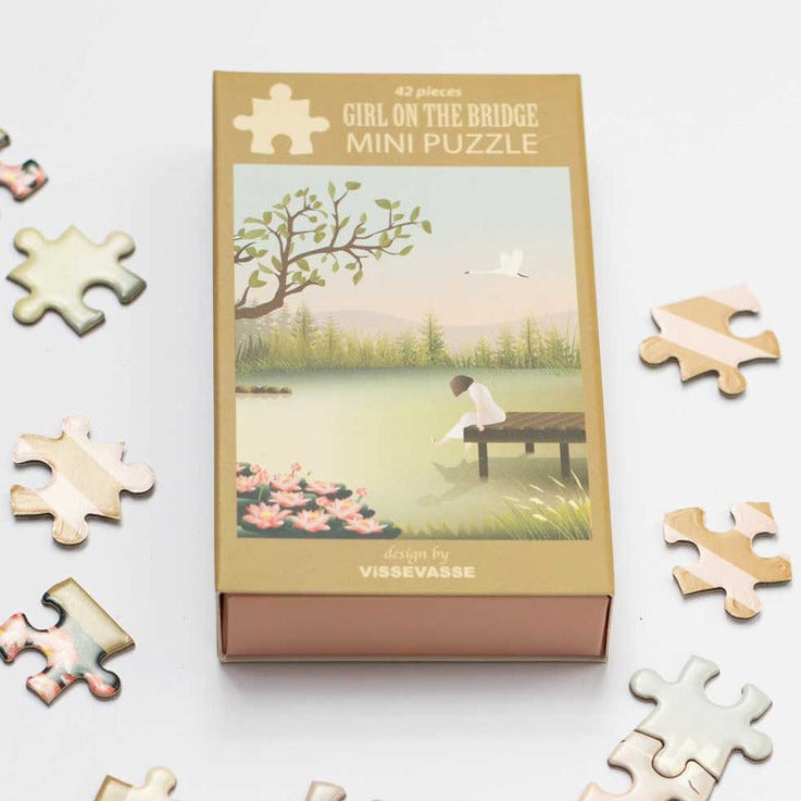 Girl On the Bridge 42 Piece Jigsaw Puzzle for Kids & Adults - Fun Family Activity, Educational Toy & Home Decor