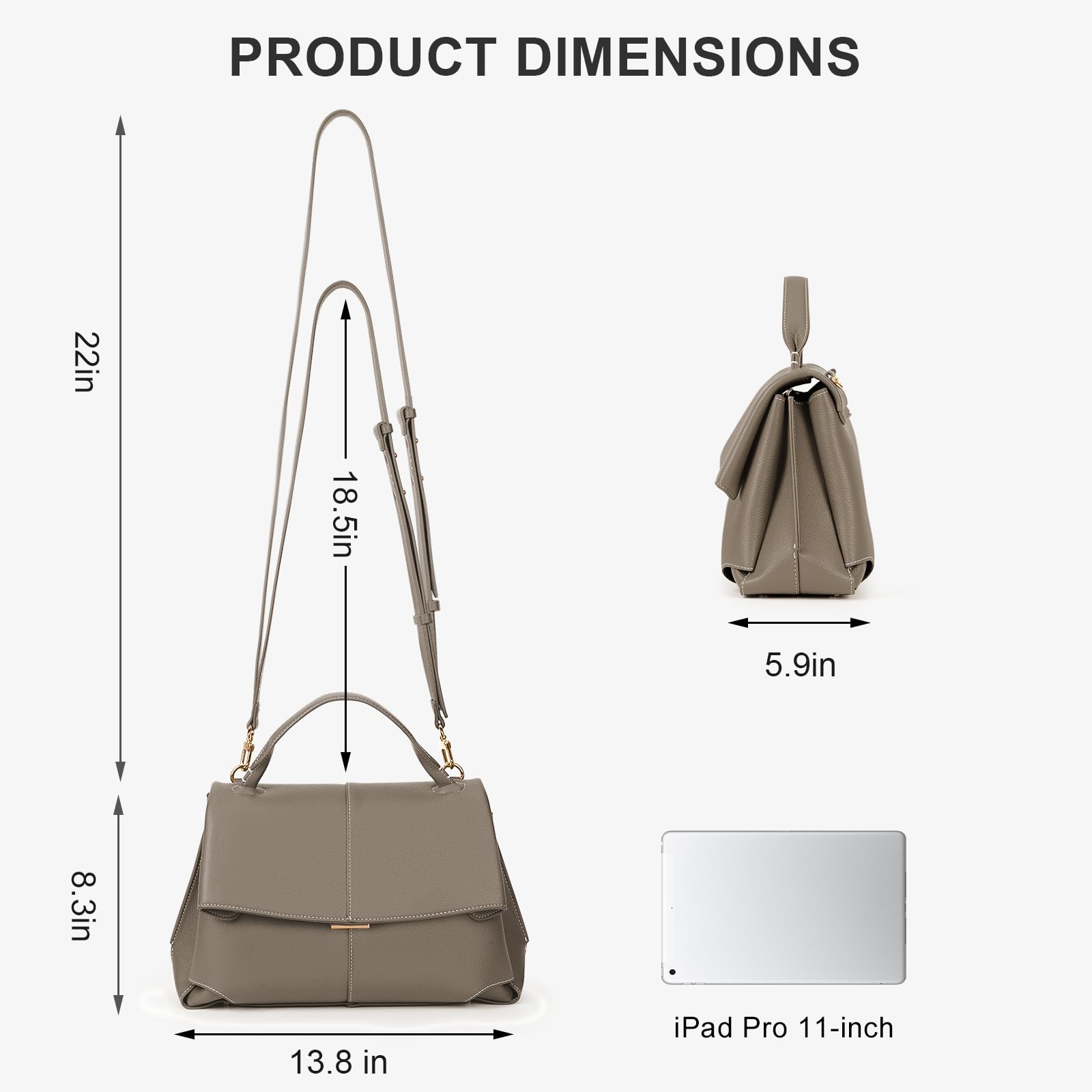 Luxury Faux Leather Top Handle Bag for Women - Work & Business Tote Purse