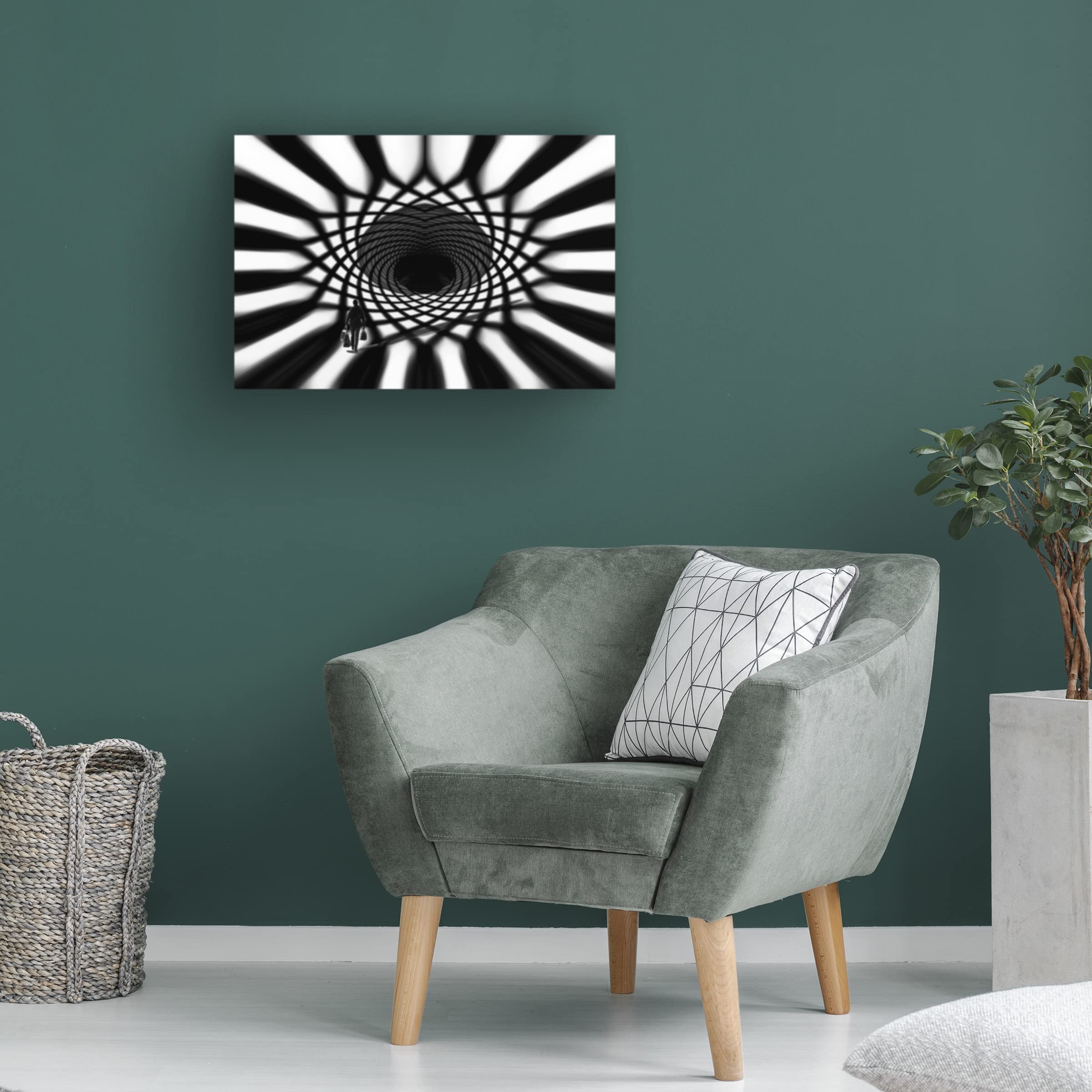 Aziz Abbassi 'Migration Black And White' Canvas Wall Art Print - Modern Home Decor for Living Room, Bedroom & Office