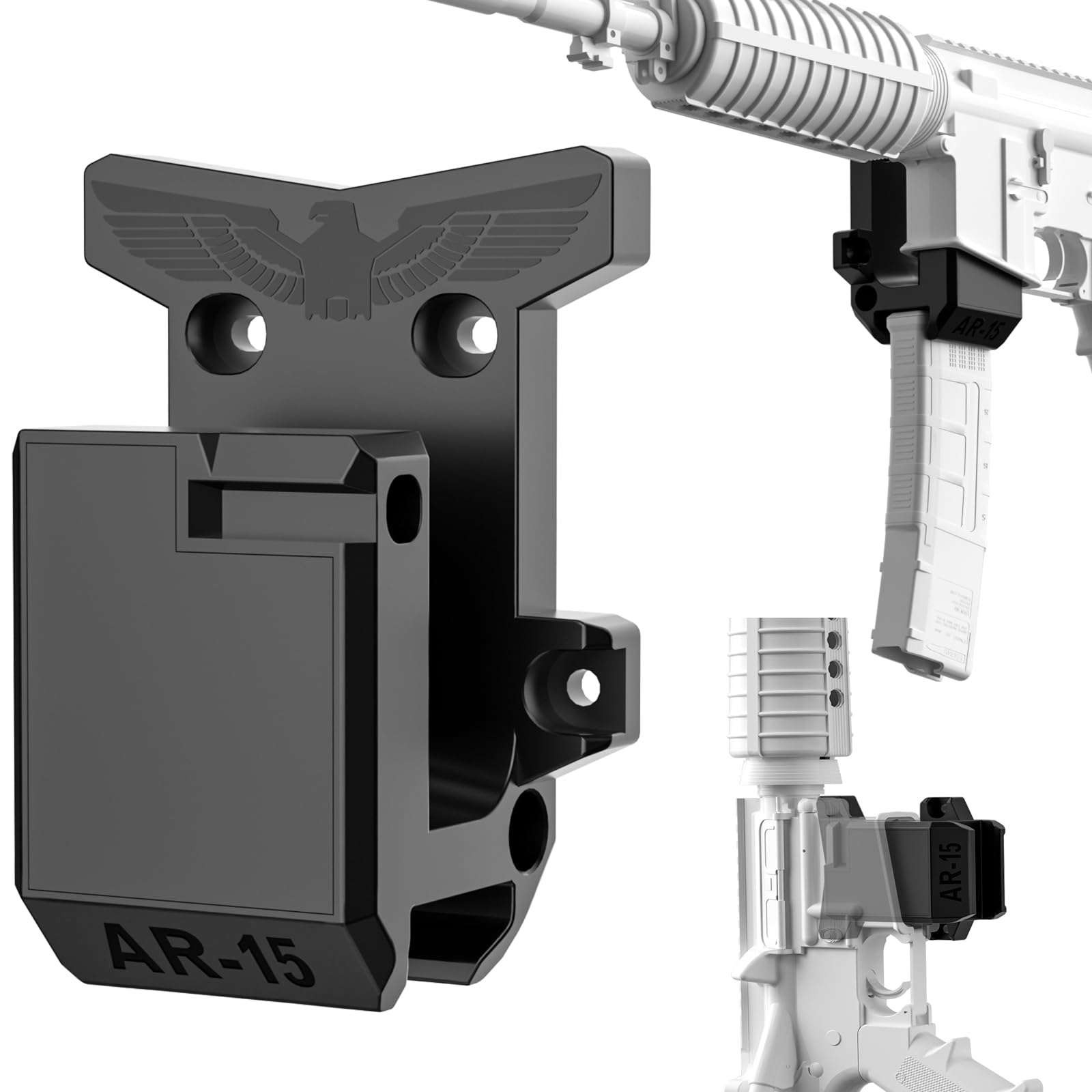 223/5.56 Rifle Wall Mount Rack - Heavy Duty PA Material with Frosted Finish, 300Lbs Capacity Gun Storage System | Perfect for Home, Office & Range Organization