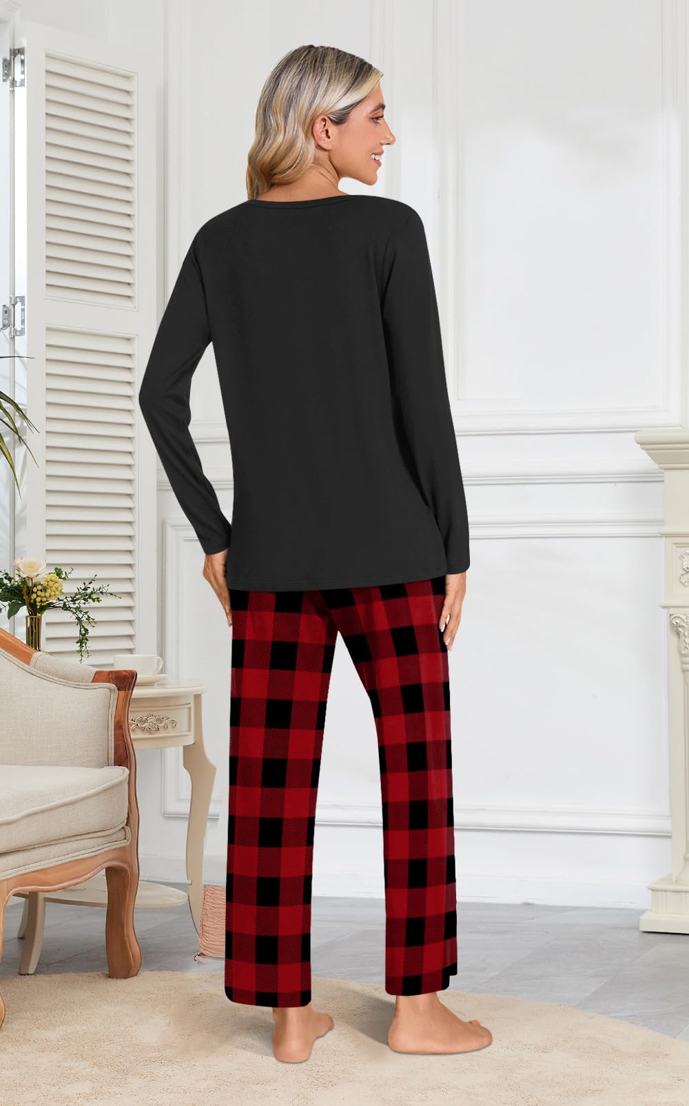 Anymiss Women's Long Sleeve Pajama Sets - Soft Winter & Spring Sleepwear with Pockets, Comfy Lounge PJS Sets (Sizes M-3XL) - Perfect for Cozy Nights, Relaxing at Home & Gift Giving