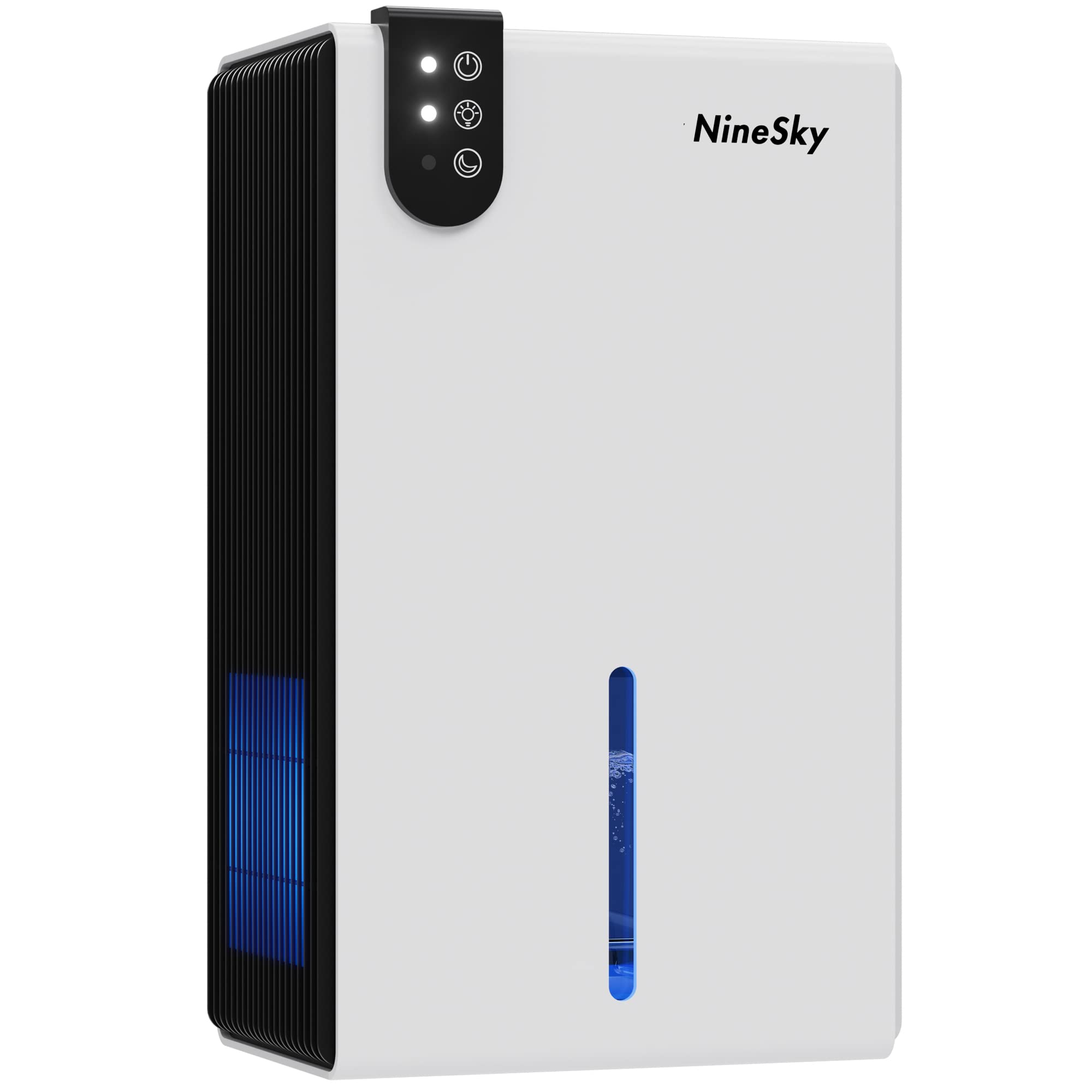 NineSky 85OZ Dehumidifier for Home, Bathroom & Bedroom - 800 sq.ft Coverage with Auto Shut Off & 7-Color LED Light (White) - Perfect for Basements, Closets, and Damp Spaces