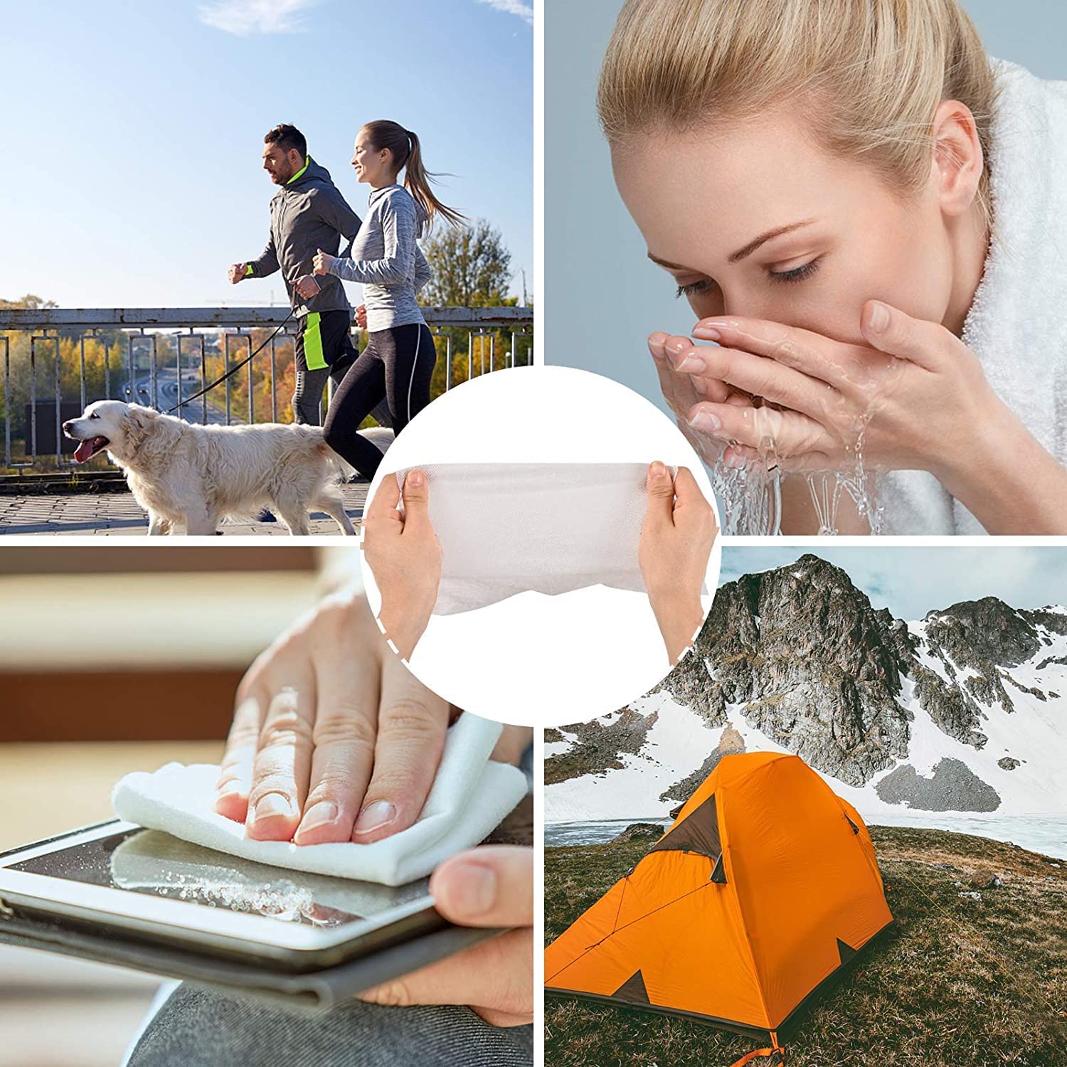 BIZWIZ STORE 60-Pack Compressed Disposable Towels - Portable Face & Hand Cleaning Wipes, Mini Cotton Towel Tissues for Travel, Camping, Gym & Emergency Use