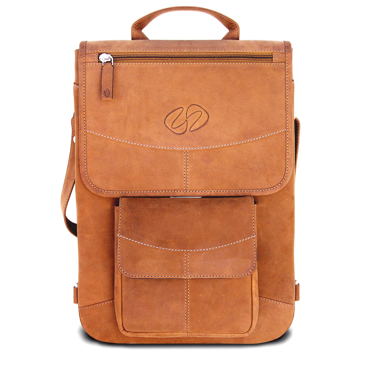 Premium Leather Crossbody Bag & Backpack for MacBook Air 15 & Pro | Protective Laptop Case for Apple MacBook | Perfect for Work, Travel & College