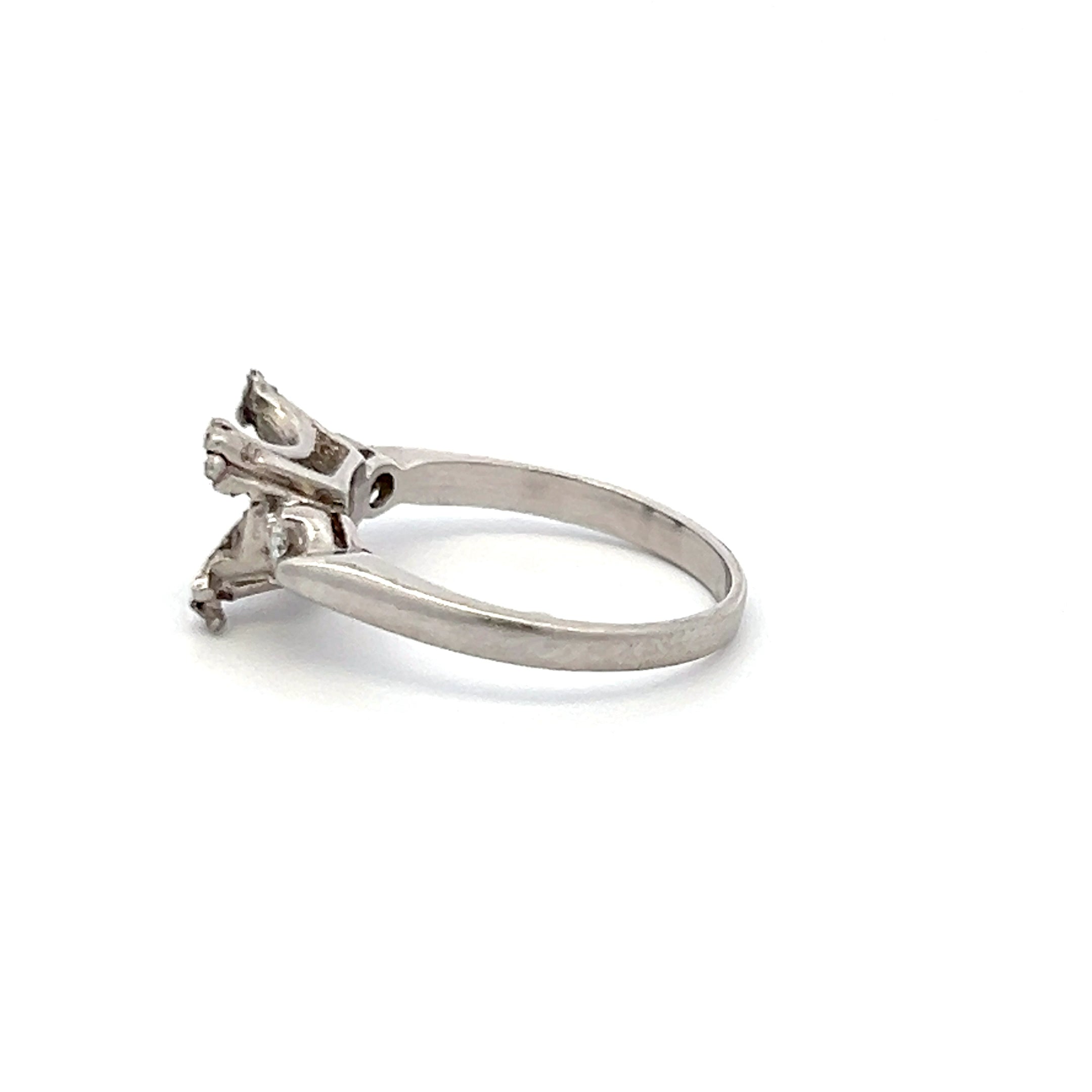 0.10 Carat Old European Cut H SI1 Diamond Platinum Semi Mount Ring - Vintage Engagement Ring for Women, Wedding Band, Anniversary Gift
