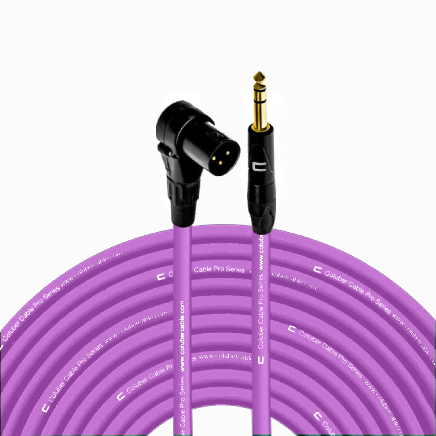 COLUBER CABLE 200ft Purple Right Angle XLR Male to 1/4