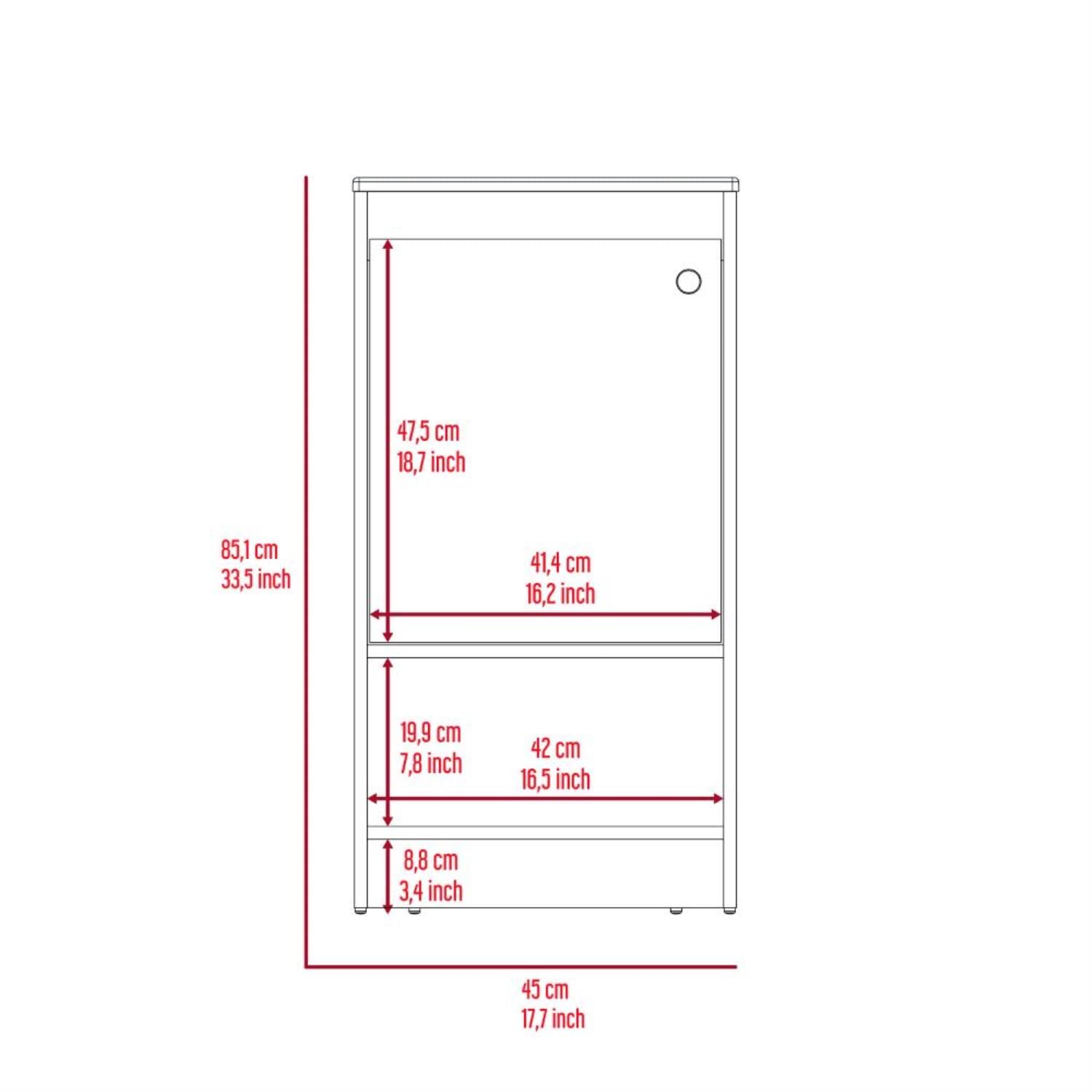 Braavos White Bathroom Vanity with Sink, 2 Shelves & Single Door Cabinet - Modern Storage Solution for Small Bathrooms, Powder Rooms & Guest Baths