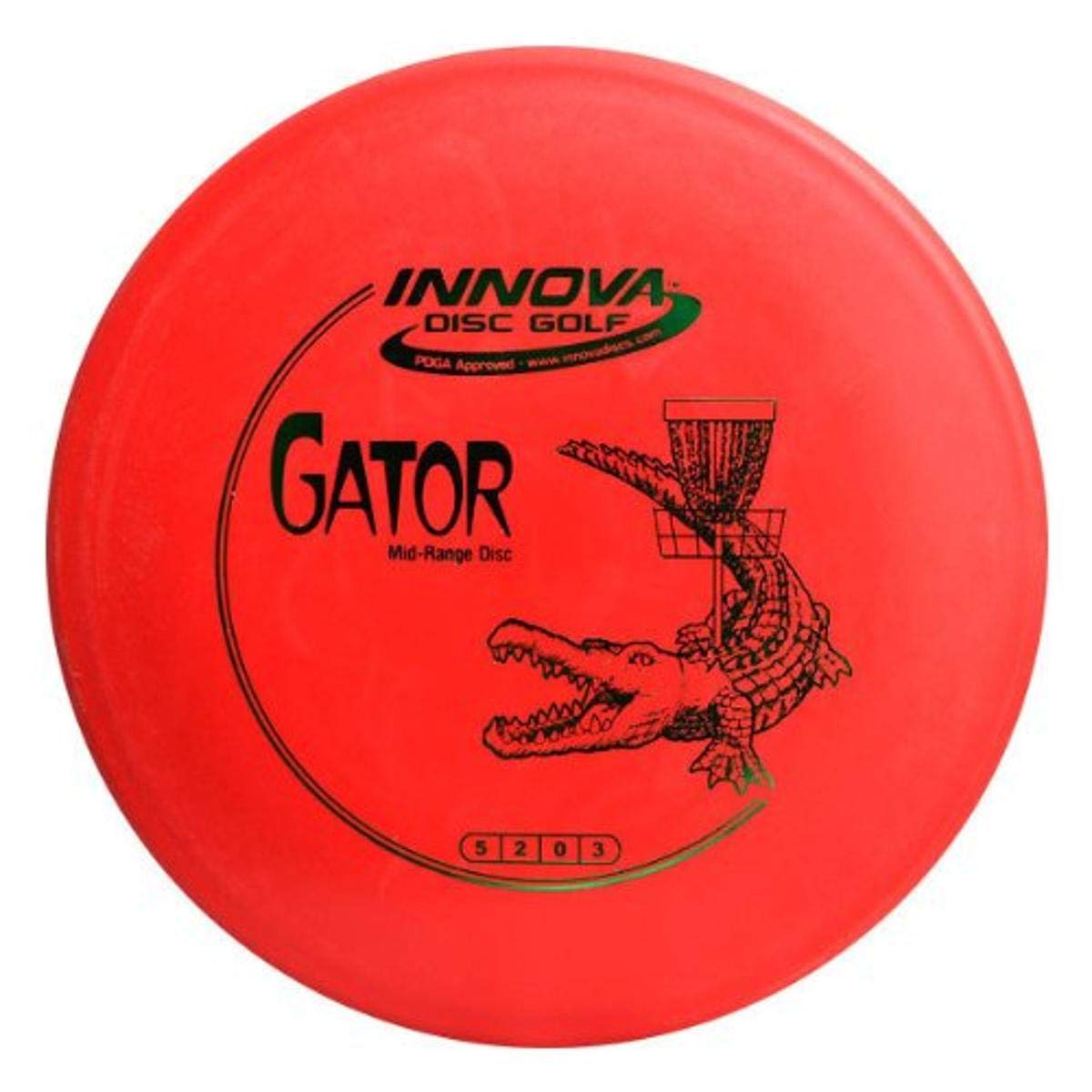 Innova Disc Golf DX Gator Golf Disc - Premium Quality Frisbee for Disc Golf Players | Perfect for Mid-Range Shots, Approach Shots & Windy Conditions | Tournament Approved Golf Disc (Colors May Vary)