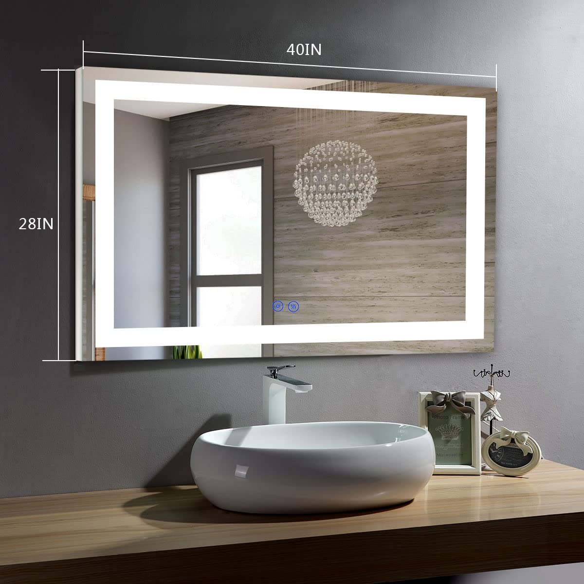 40x28 Inch LED Bathroom Mirror with Lights - Anti-Fog, Dimmable, Touch Control, Wall Mounted Vanity Mirror for Modern Bathrooms | Perfect for Makeup, Shaving & Home Decor