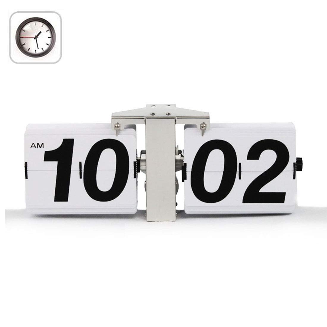 Vintage Flip Clock - Retro Auto Flip Down Digital Desk Clock for Home & Office Décor, Classic White - Perfect for Living Room, Bedroom, and Workspace