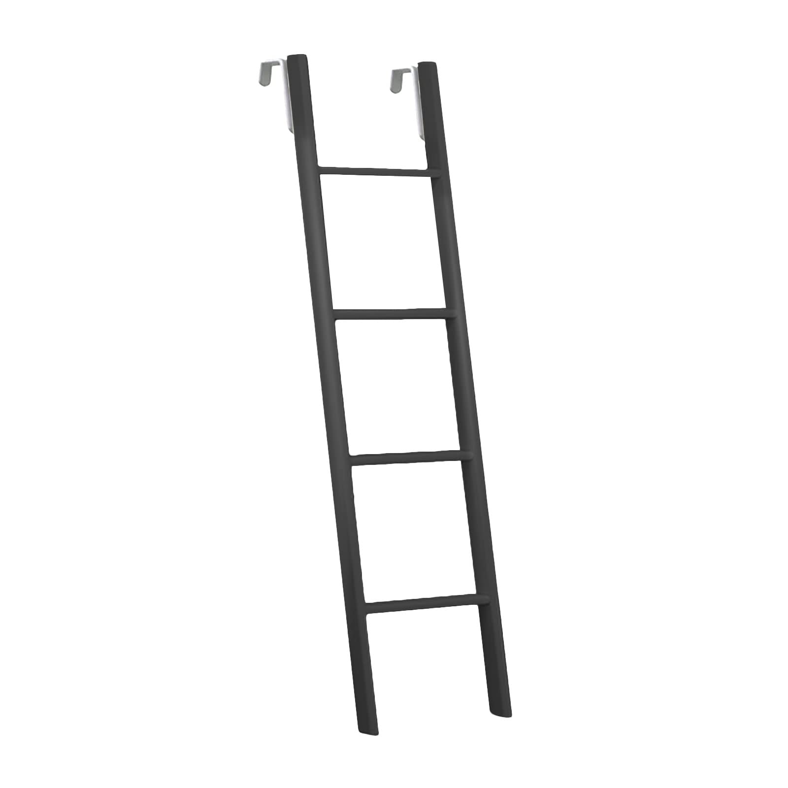 Heavy Duty Black Metal Bed Ladder - 5.1ft Adjustable Standing Loft Ladder for Dorm, Camper, Bunk Beds & Boat - Safety Hook Design for Kids & Elderly - Perfect for Trucks, Attics & RV Camping