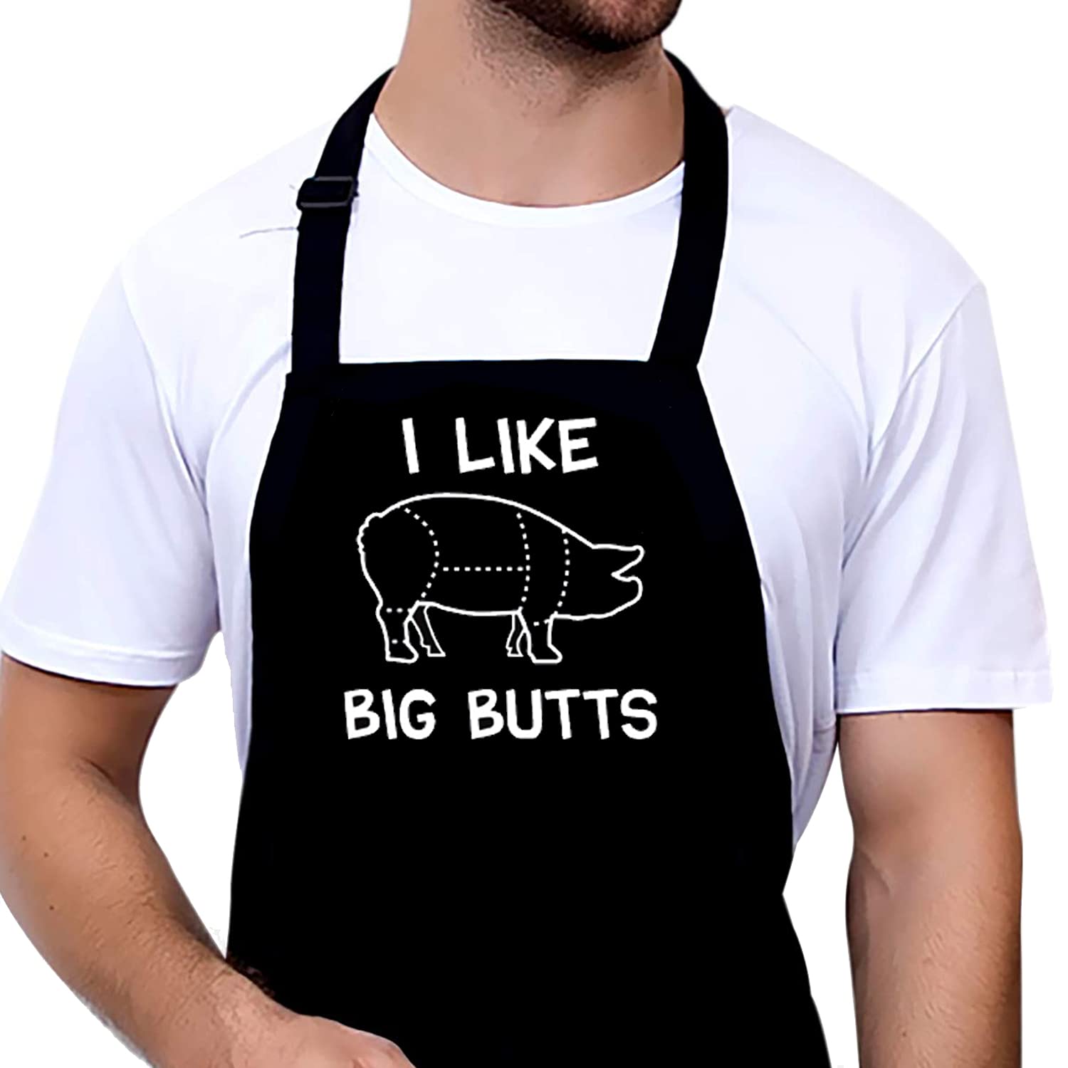 Funny Adjustable Apron for Men & Women - Kitchen Cooking Bib with 2 Pockets (15 Styles) - Perfect for BBQ, Baking, Grilling & Home Chef Gifts