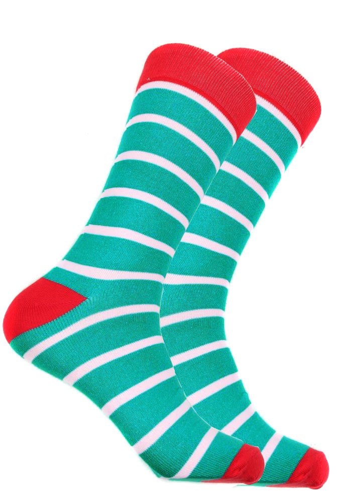 BUYYOURTIES Men's Striped Cotton Socks - Designer Casual Dress Socks for Business, Office & Formal Wear - Comfortable & Breathable for Daily Use