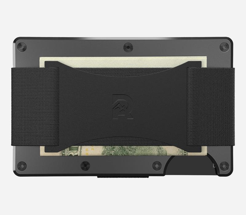 Slim Gunmetal Aluminum Minimalist Wallet with Cash Strap - RFID Blocking, Lightweight & Durable - Perfect for Travel, Everyday Carry & Business Use