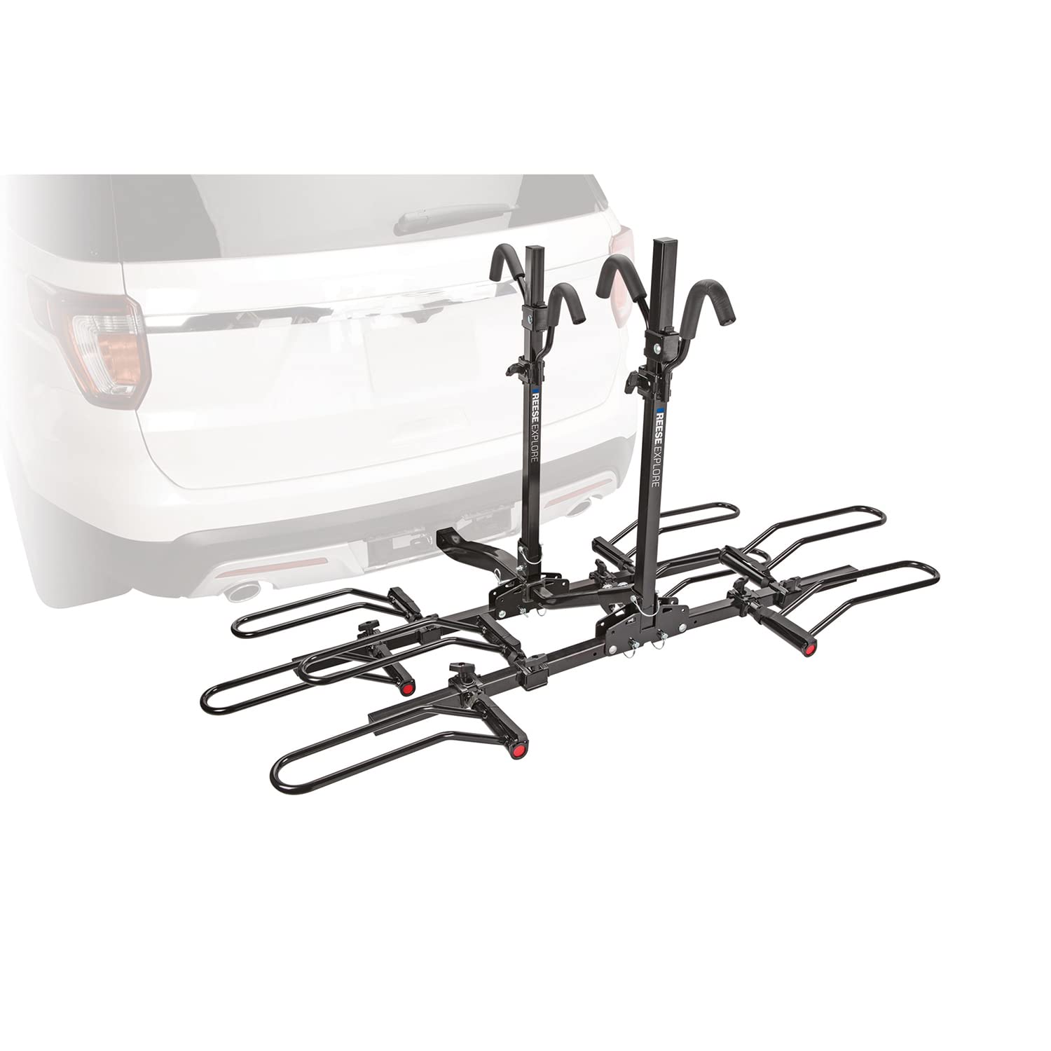 Reese 63138 Q-Slot 4-Bike Hitch Mount Rack - Heavy Duty Bicycle Carrier for Trucks, SUVs & RVs - Perfect for Road Trips, Camping & Outdoor Adventures