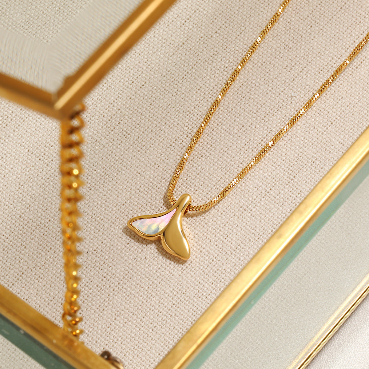 EDGY Whale Tail Two Tone Pendant Necklace | Sterling Silver & Gold Plated Jewelry for Women | Perfect for Beach Parties, Boho Fashion & Layered Necklace Styling