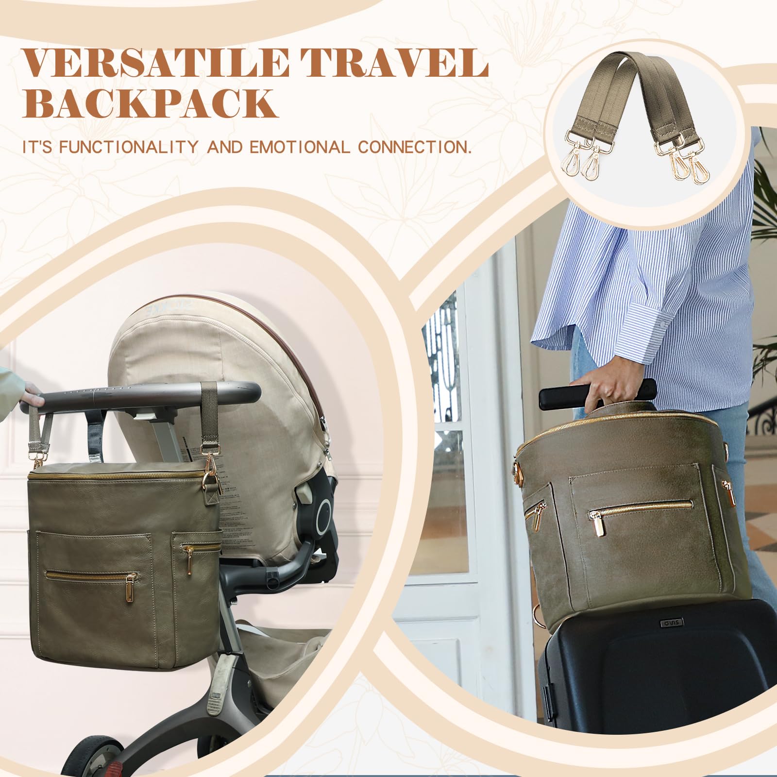 Miss Fong Diaper Backpack - Stylish & Spacious Baby Bag for Moms | Perfect for Travel, Daycare & On-the-Go Parenting