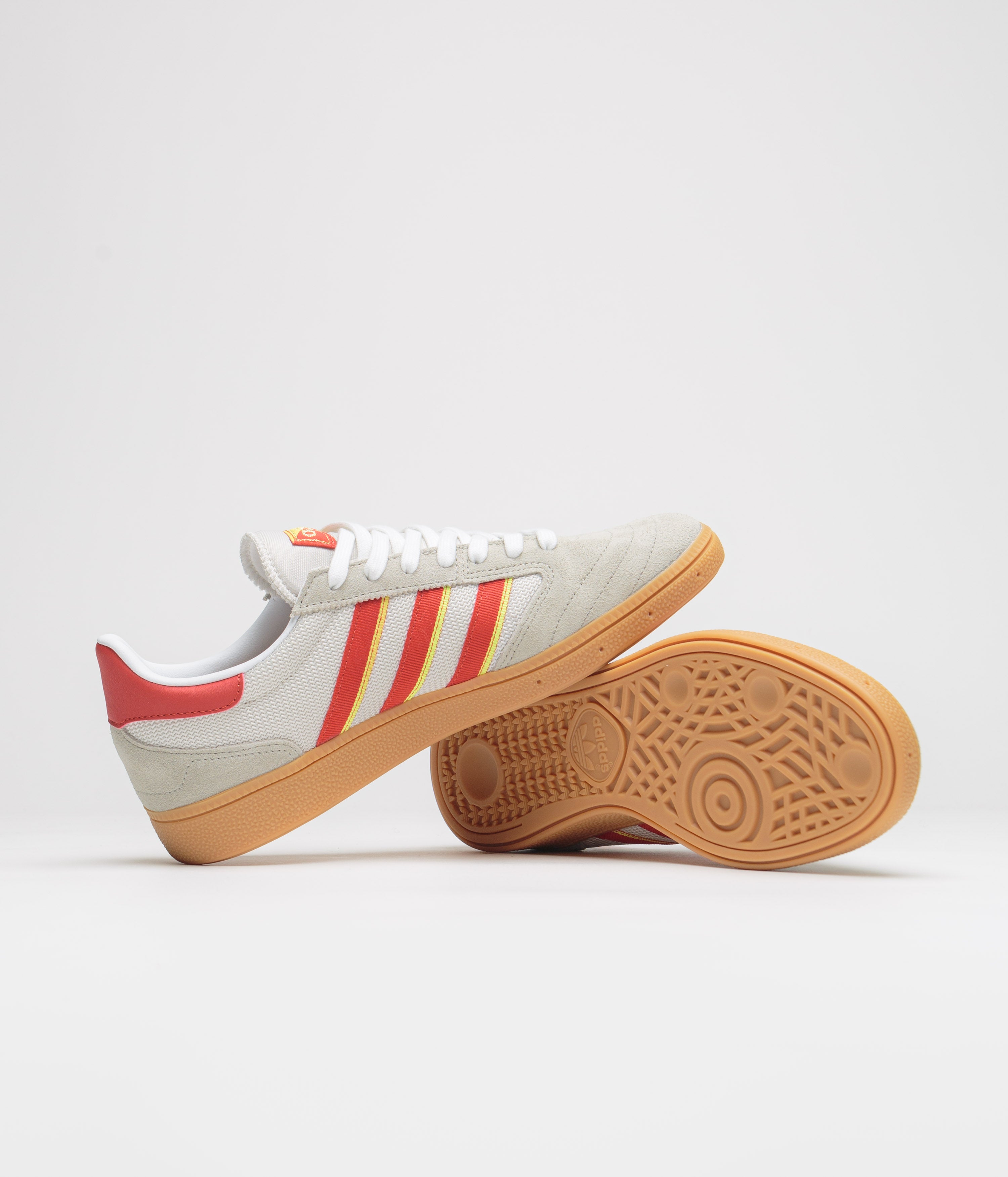 Adidas Busenitz Vintage Sneakers - Feather Grey, Red & Orbit Grey | Classic Skateboarding Shoes for Men | Perfect for Streetwear & Casual Wear