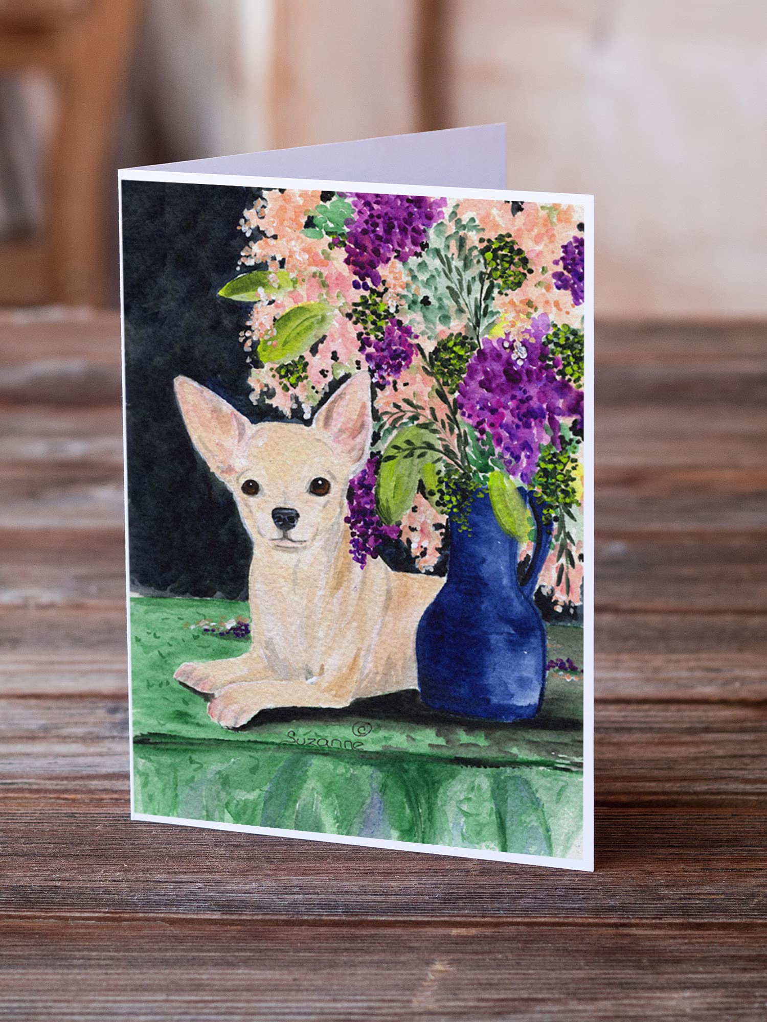 Whimsical Chihuahua Greeting Cards - Pack of 8 Blank A7 Note Cards (5x7) with Envelopes | Perfect for Birthdays, Thank You Notes & Pet Lover Gifts | Caroline's Treasures SS8289GCA7P