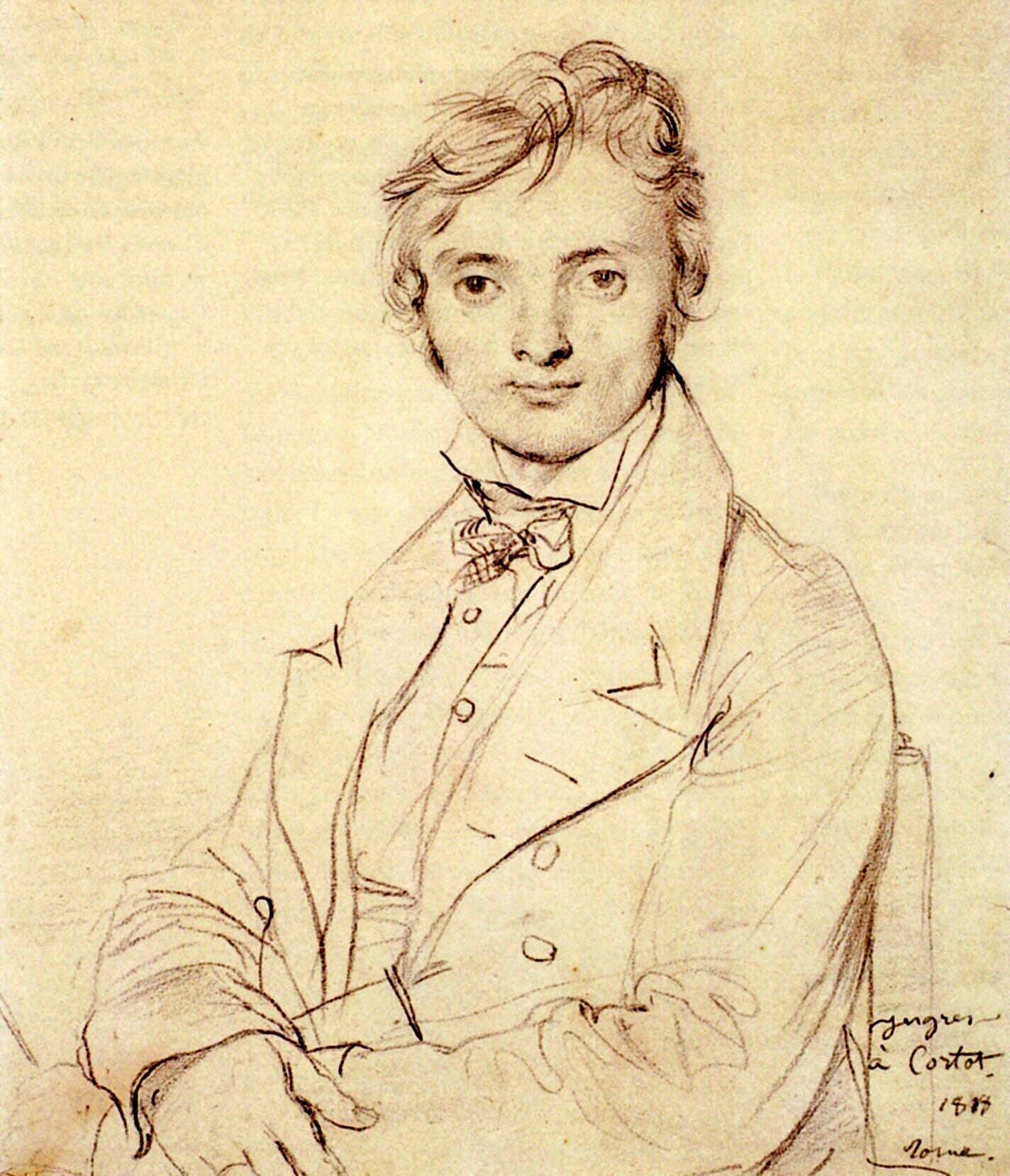 Jean Pierre Cortot by Jean-Auguste-Dominique Ingres - 20x25 Inch Premium Canvas Art Print for Home & Office Wall Decor