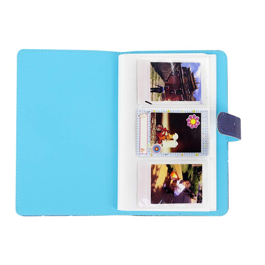 3in PU Leather Photo Album for Mini 11/8/9/7s/25/70/90 Camera - 96 Pockets Bank Card Storage Book (Shining Starry Sky Design) | Compact Photo Organizer for Polaroid, Instax & Credit Cards | Perfect for Travel, Scrapbooking & Memory Keeping