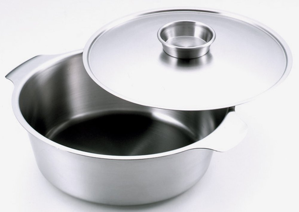 Yoshikawa SJ1678 Premium Stainless Steel Shabu Shabu Hot Pot - 10.2 Inch (26cm) Japanese Style Cookware for Home Dining & Party Cooking