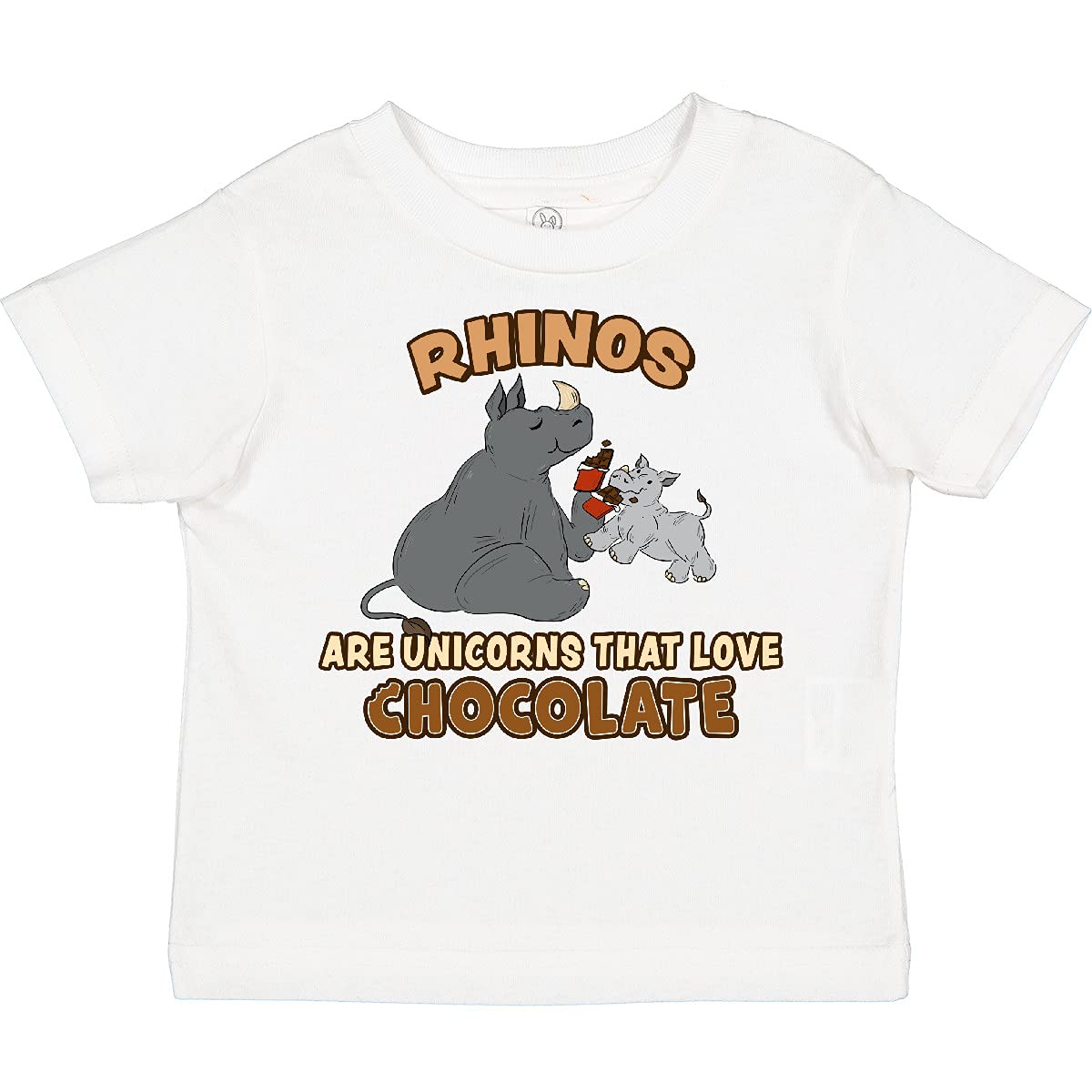 Inktastic Cute Rhino Unicorn Chocolate Lover Toddler T-Shirt - Soft Cotton Tee for Kids Birthday & Funny Animal Lovers