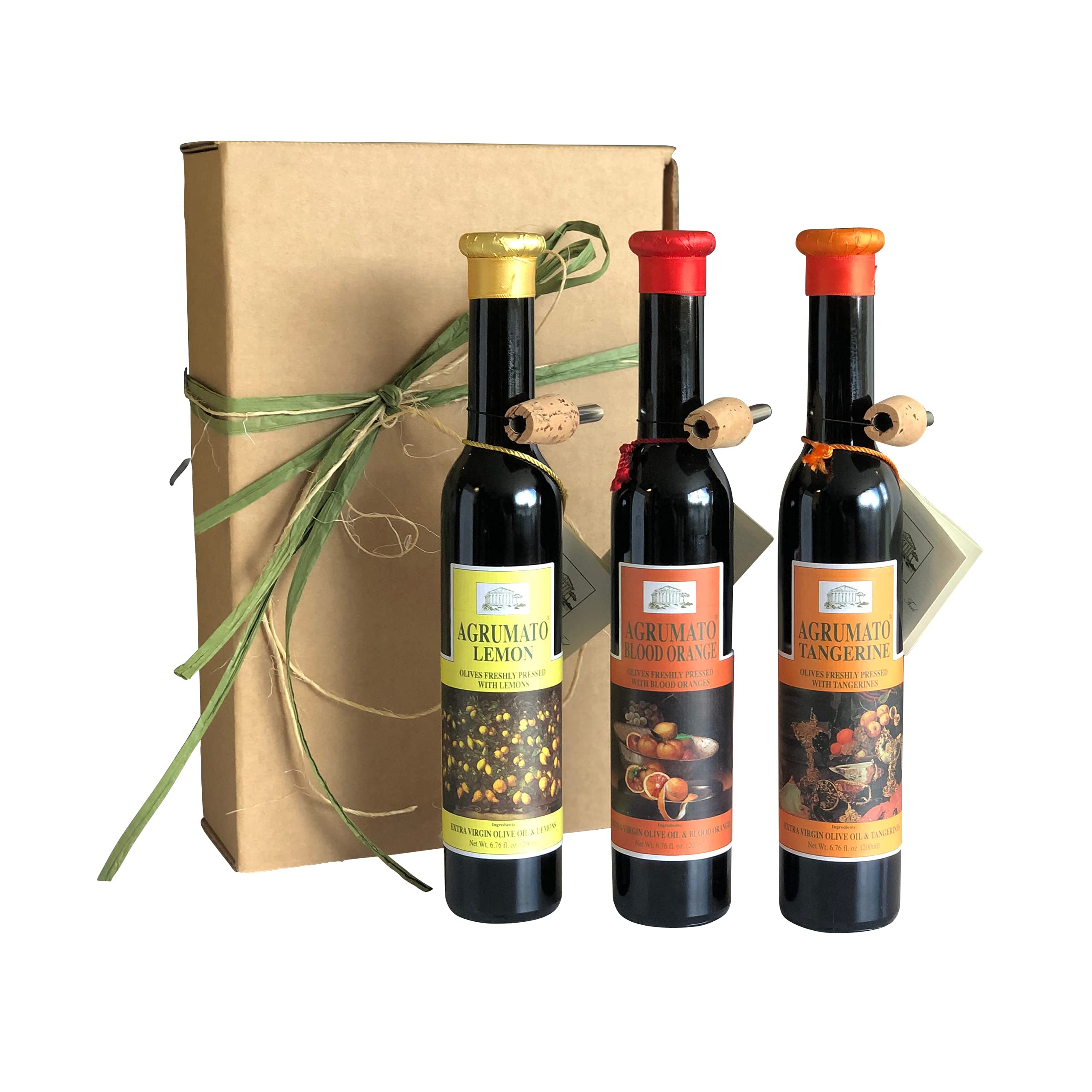 Premium Agrumato Lemon, Tangerine & Blood Orange Extra Virgin Olive Oil Gift Set - Perfect for Cooking, Salad Dressings & Gourmet Gifting