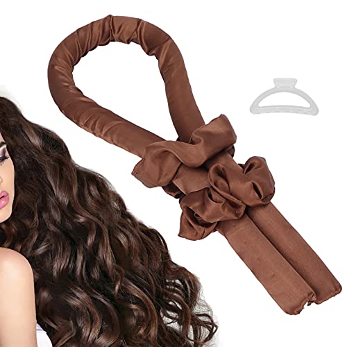 No Heat Curling Iron for Hair - Portable Home Hair Styling Tool with Sleep-Friendly Design (Brown) | Perfect for Overnight Curls, Travel & Gentle Hair Care