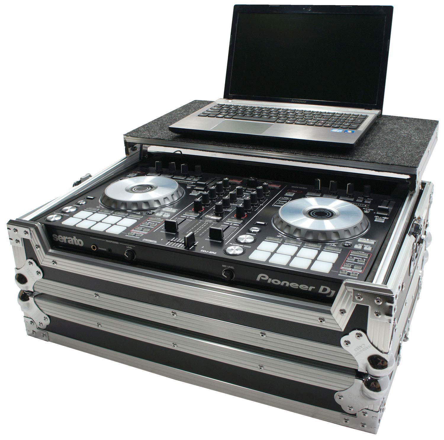 Harmony Audio HCDDJSRLT Flight Glide Laptop Stand Tray for Pioneer DDJ-SR DJ Controller (V2) - Portable DJ Equipment for Live Performances & Studio Mixing