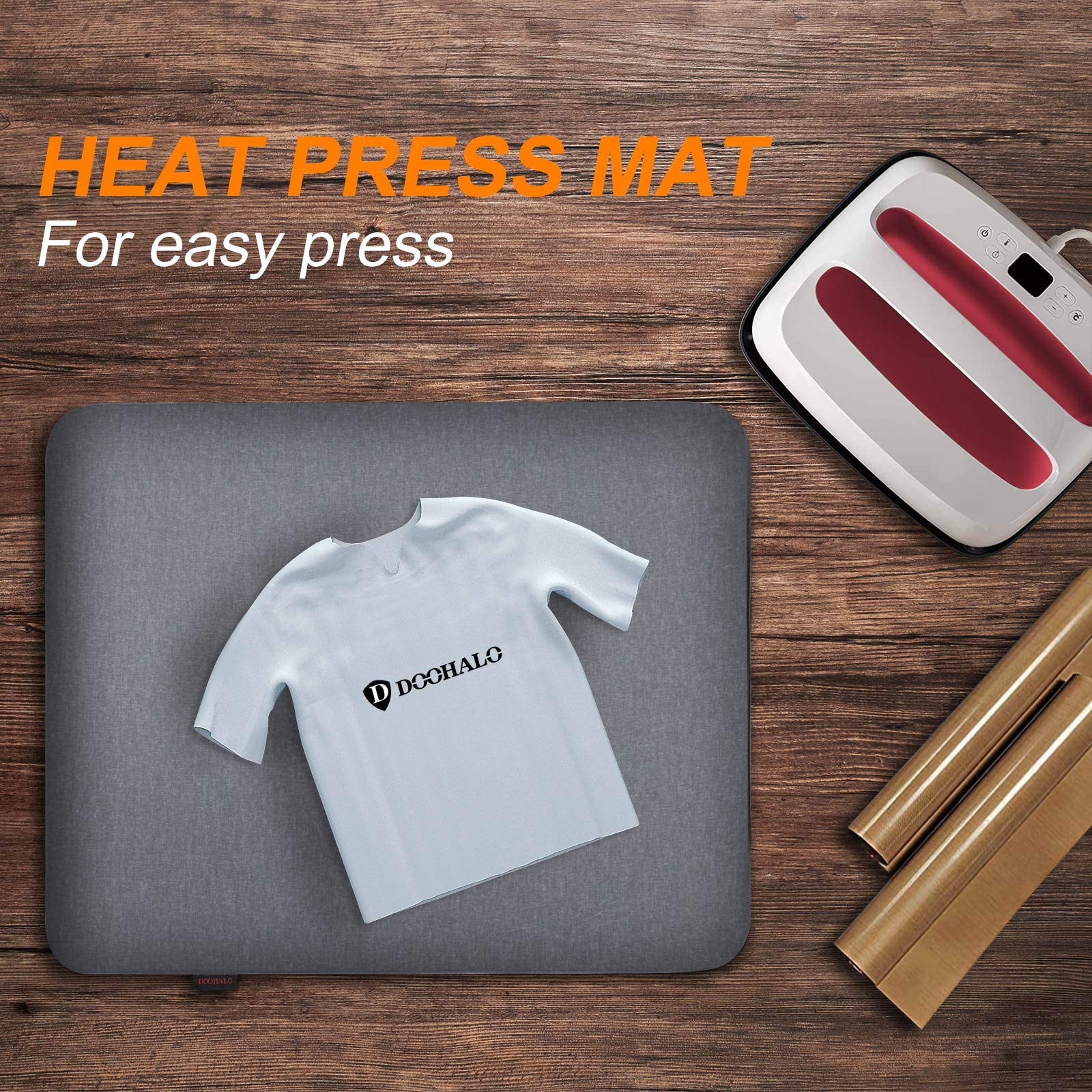 DOOHALO Heat Press Mat for Cricut Easy Press - Insulated Craft Ironing Mat for Power Heat Press Machine - Perfect for HTV Vinyl, T-Shirt Transfers & DIY Craft Projects - Ideal for Home, Small Business & Craft Workshops