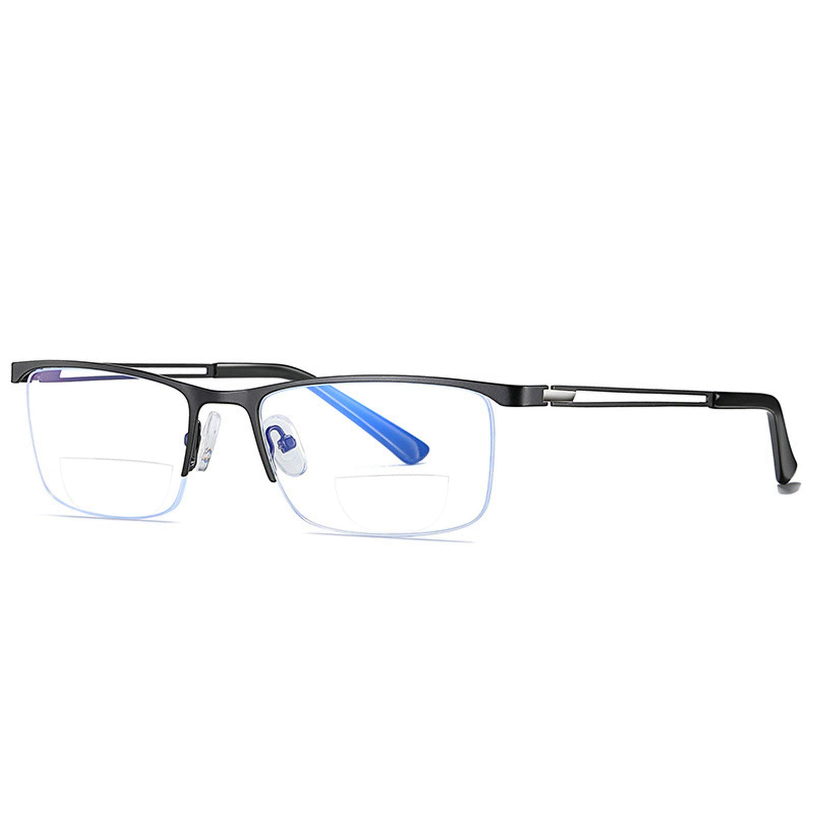 Bifocal Reading Glasses with Blue Light Blocking - Lightweight Square Clear Eyeglass Frames for Men & Women - Perfect for Computer Work, Reading & Screen Time