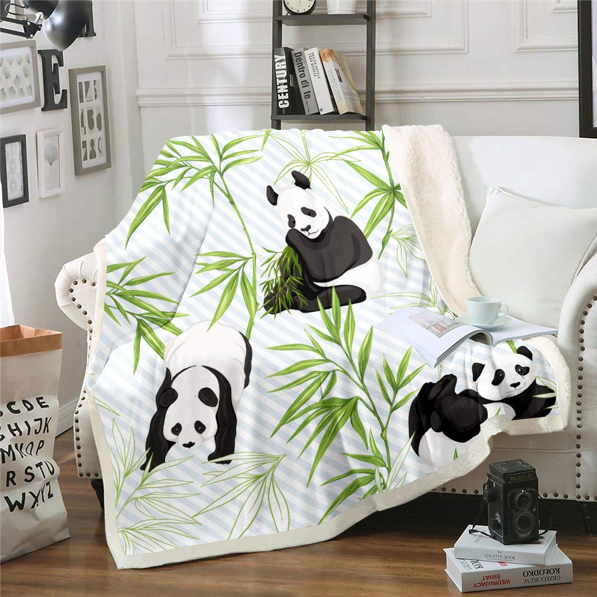 Feelyou Panda Duvet Cover Set - Cute Animal Print Fleece Blanket for Kids & Baby (30