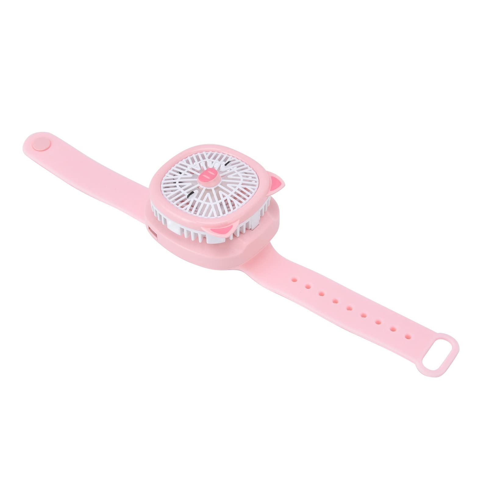 Portable Wear-Resistant Wrist Fan with Adjustable Strap - Pink Pig Design for Kids, Perfect for School, Outdoor Activities & Summer Cooling