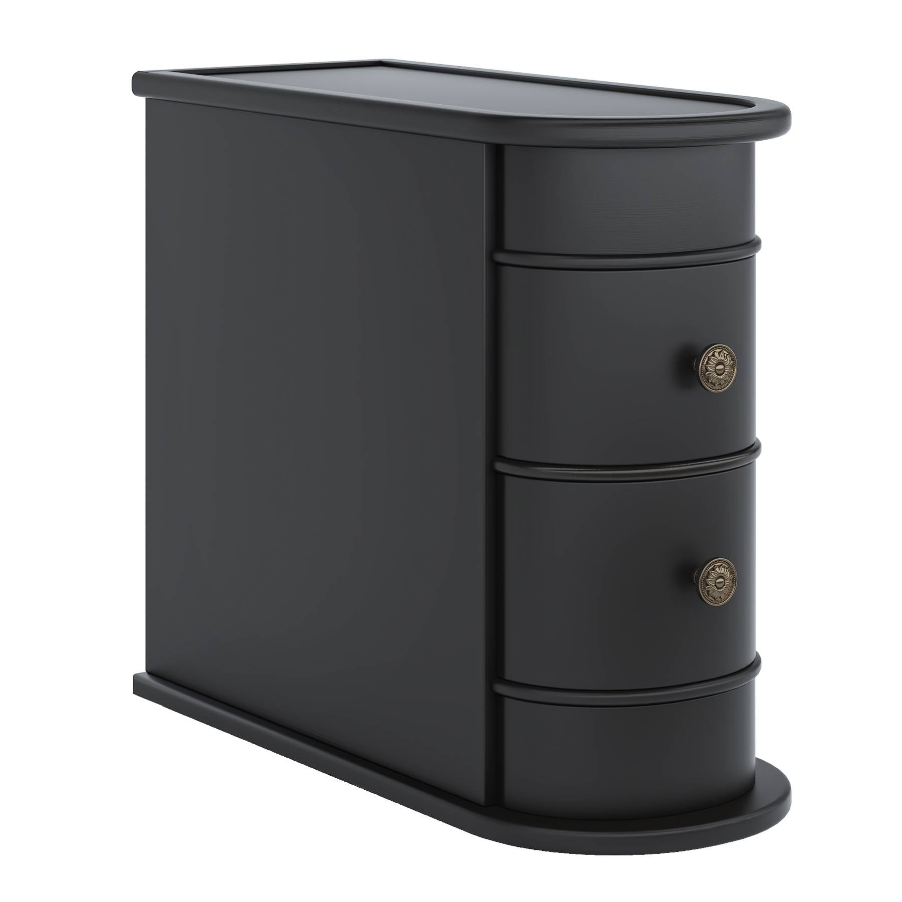 Modern Wooden Tall End Table with 2 Drawers - Narrow Nightstand for Bedroom, Living Room & Small Spaces - Perfect for Lamps, Books & Bedside Storage