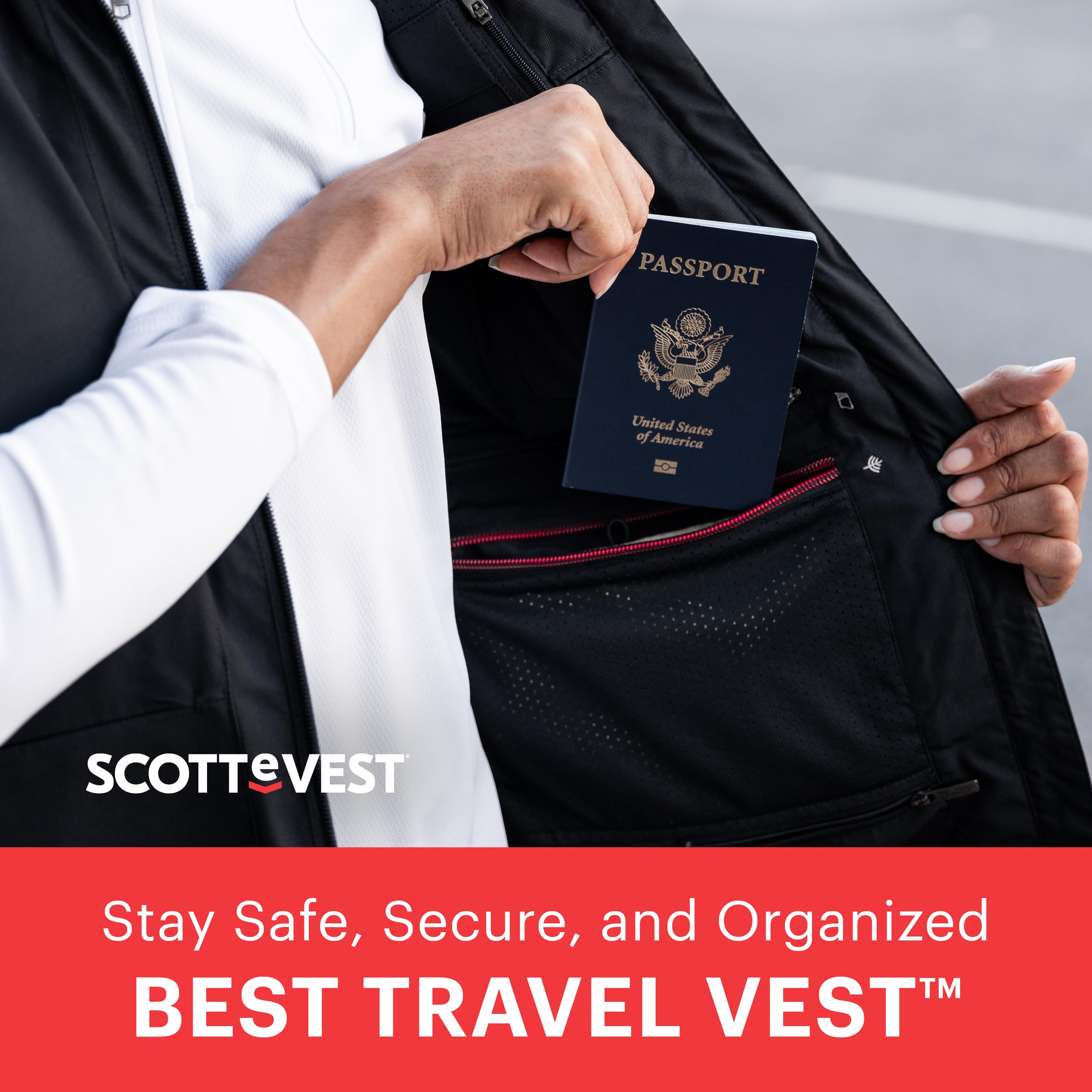 SCOTTeVEST Women's Travel Vest with 24 Hidden Pockets - Water Repellent RFID-Blocking Jacket for Airplane, Hiking & Outdoor Adventures