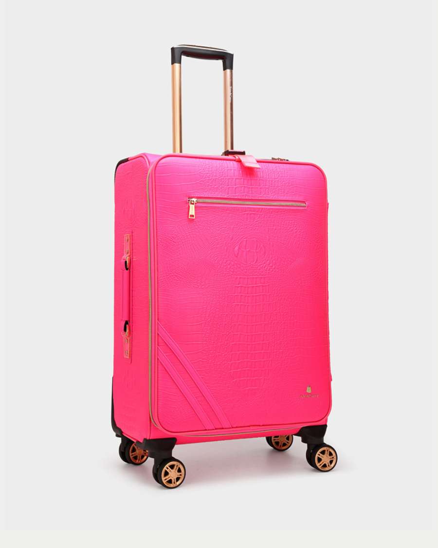 Apollo 2-Piece Suitcase Set in Vibrant Neon Pink - Perfect for Travel, Vacations & Business Trips