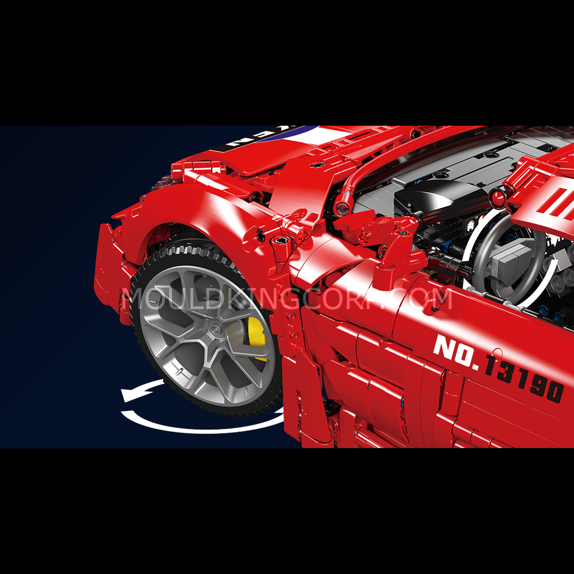Mould King 13190 Lykan HyperSport Remote Control Car Building Kit | 4070 Piece Model Car Set for Adults & Teens | Collectible Sports Car Toy for Display & Racing Play