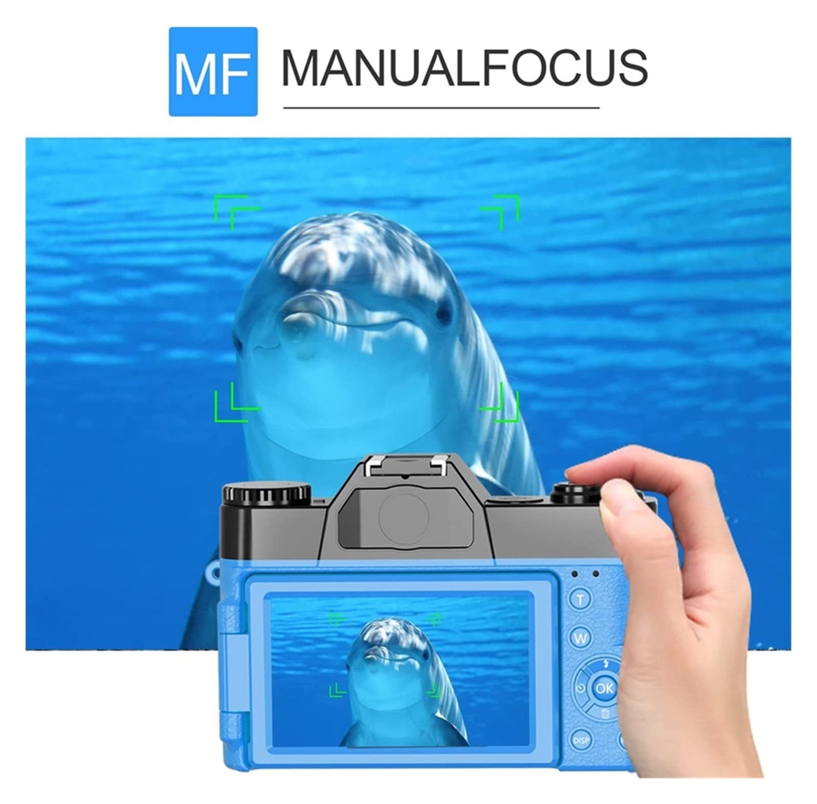 AUBEST 4K Video Camera with Flip Screen - 48MP AF, 16X Zoom for Photography & Streaming