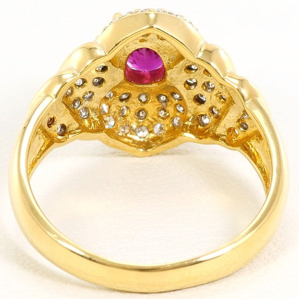 18K Yellow Gold & White Gold Ruby Diamond Ring for Women - Elegant Wedding, Engagement, Anniversary Gift for Her