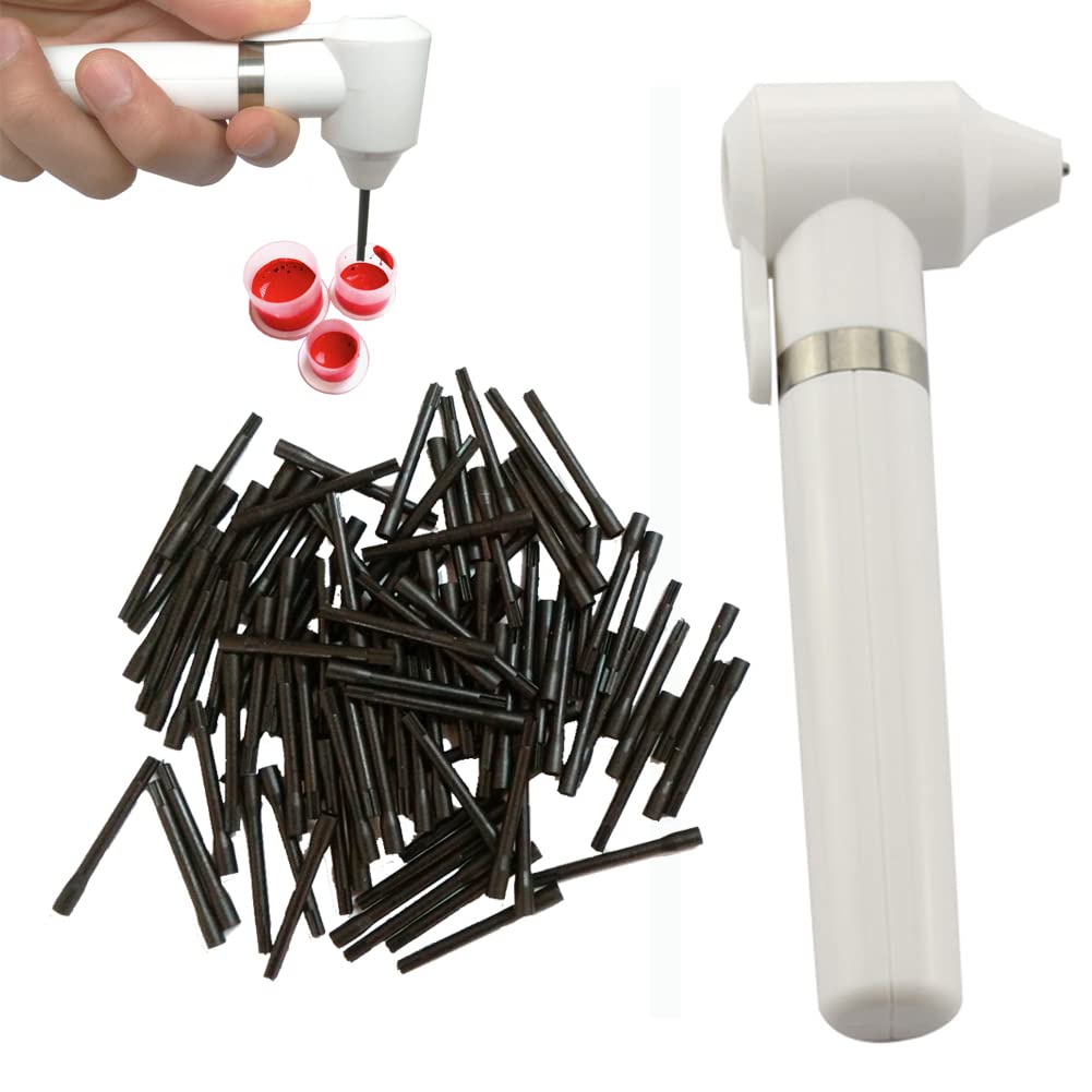 Professional Electric Tattoo Ink Mixer Machine - Pigment Agitator for Eyebrow, Nail & Makeup Colors with 100 Mixing Sticks (White) | Perfect for Tattoo Artists, Beauty Salons & DIY Cosmetic Blending