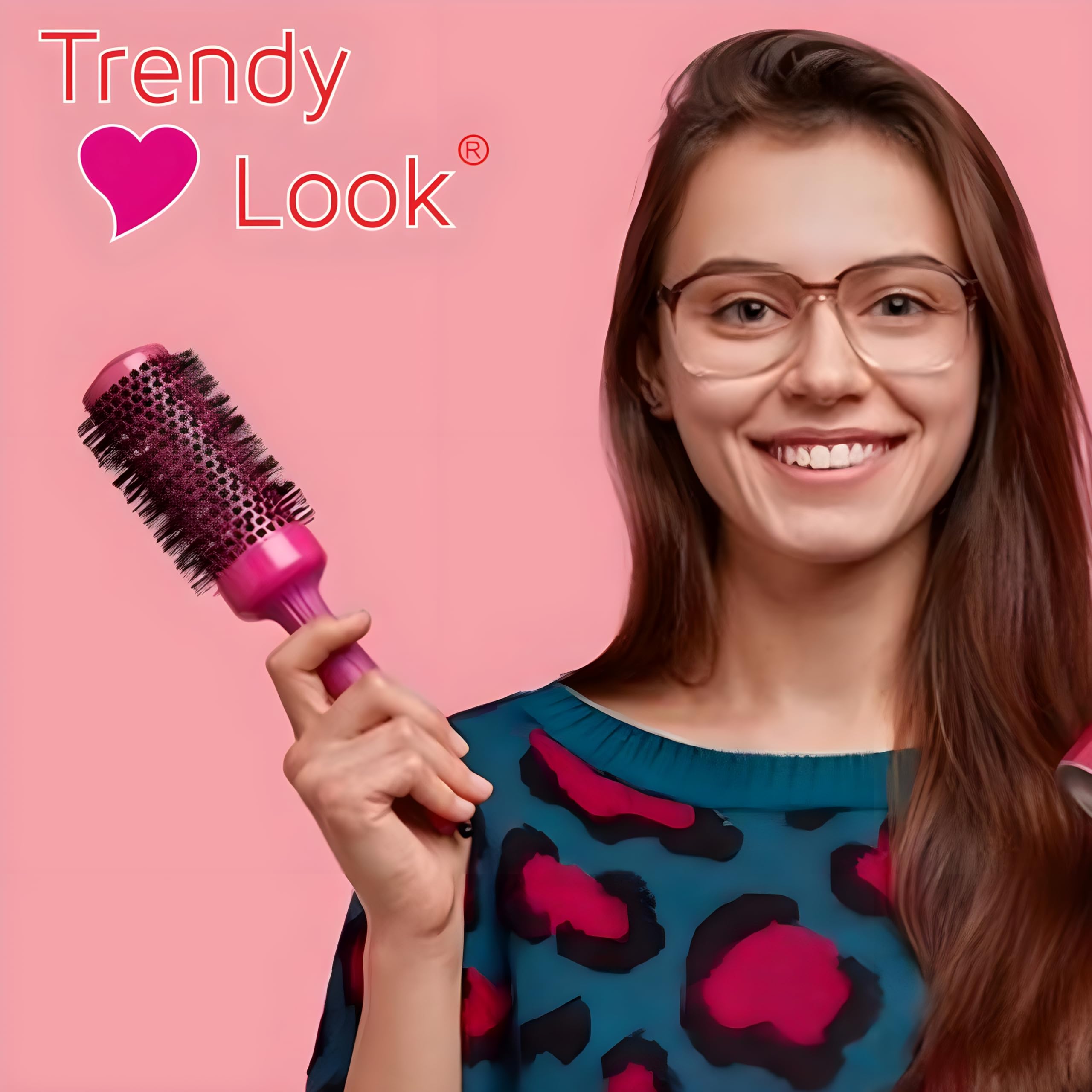 Professional Round Hair Brush & Comb Set for Curly Hair - Detangling Styling Tool for Smooth Frizz-Free Hair | Perfect for Salon, Home & Travel Use